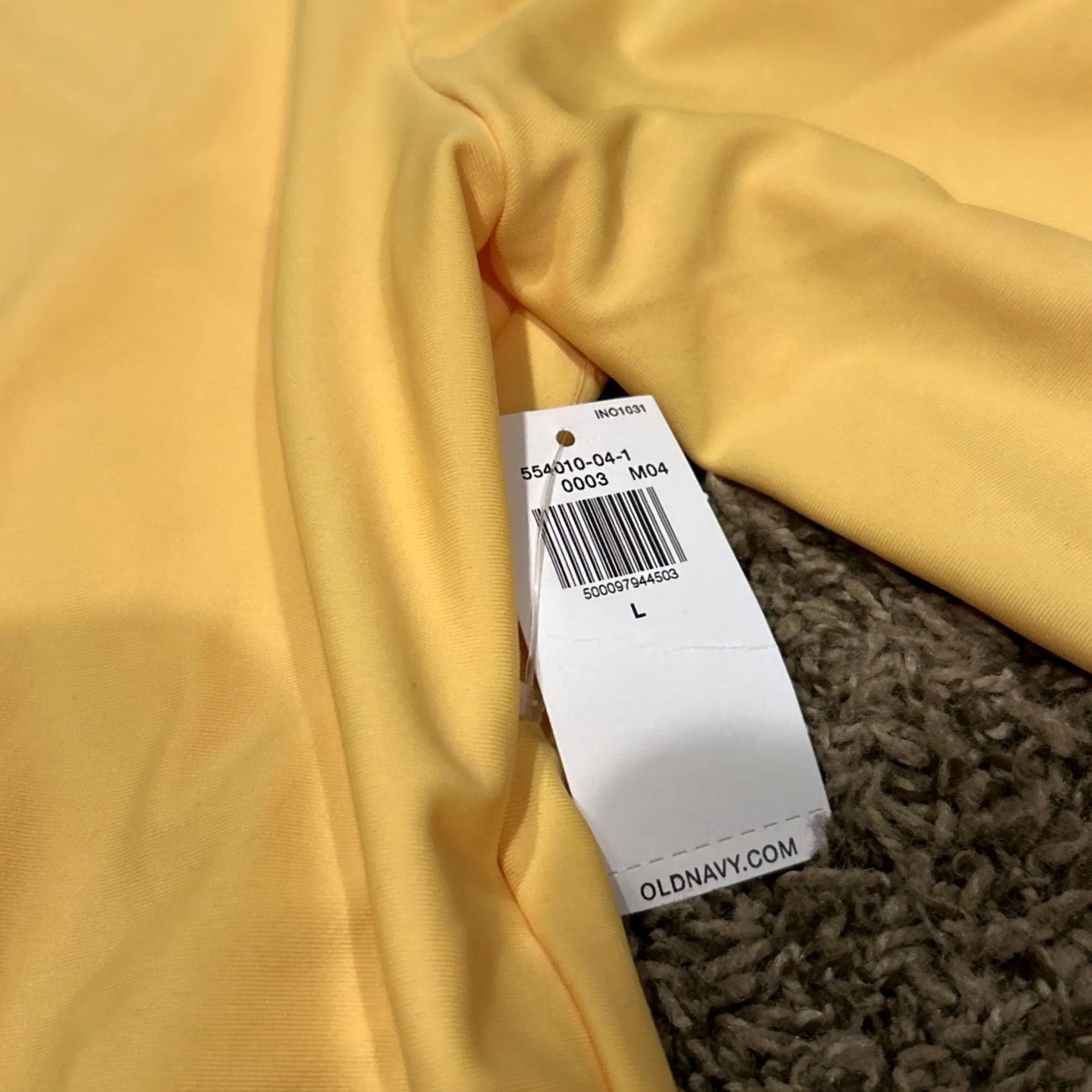 Old Navy Old Navy Blouse Shirt Cropped Long Sleeve Women L Yellow Polyester Blend NWT A10 Size L / US 10 / IT 46 - 2 Thumbnail
