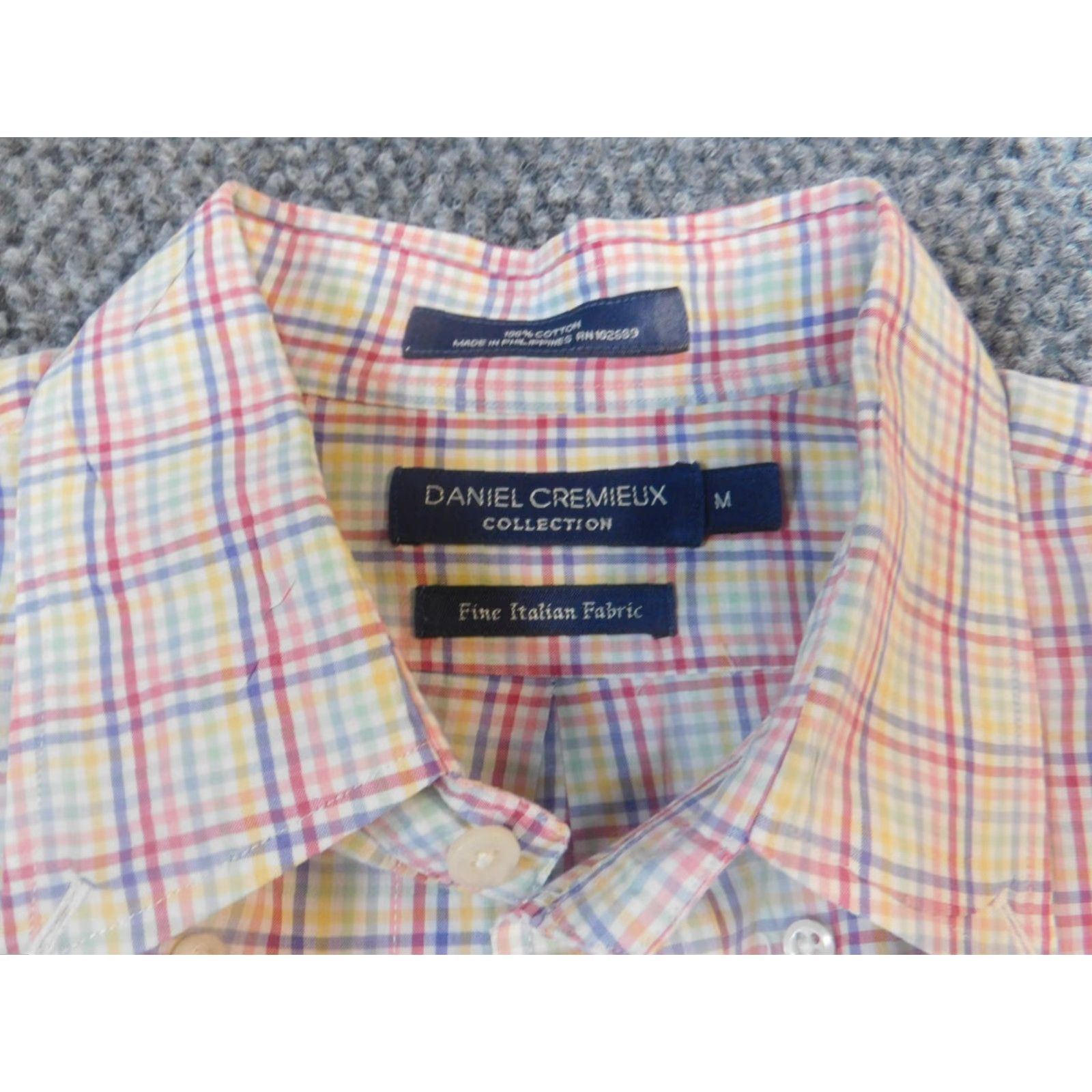 Cremieux Daniel Cremieux Mens Shirt M Pink Plaid Button-Down Collared Long Sleeve Knit Cotton Multicolor Size US M / EU 48-50 / 2 - 6 Thumbnail