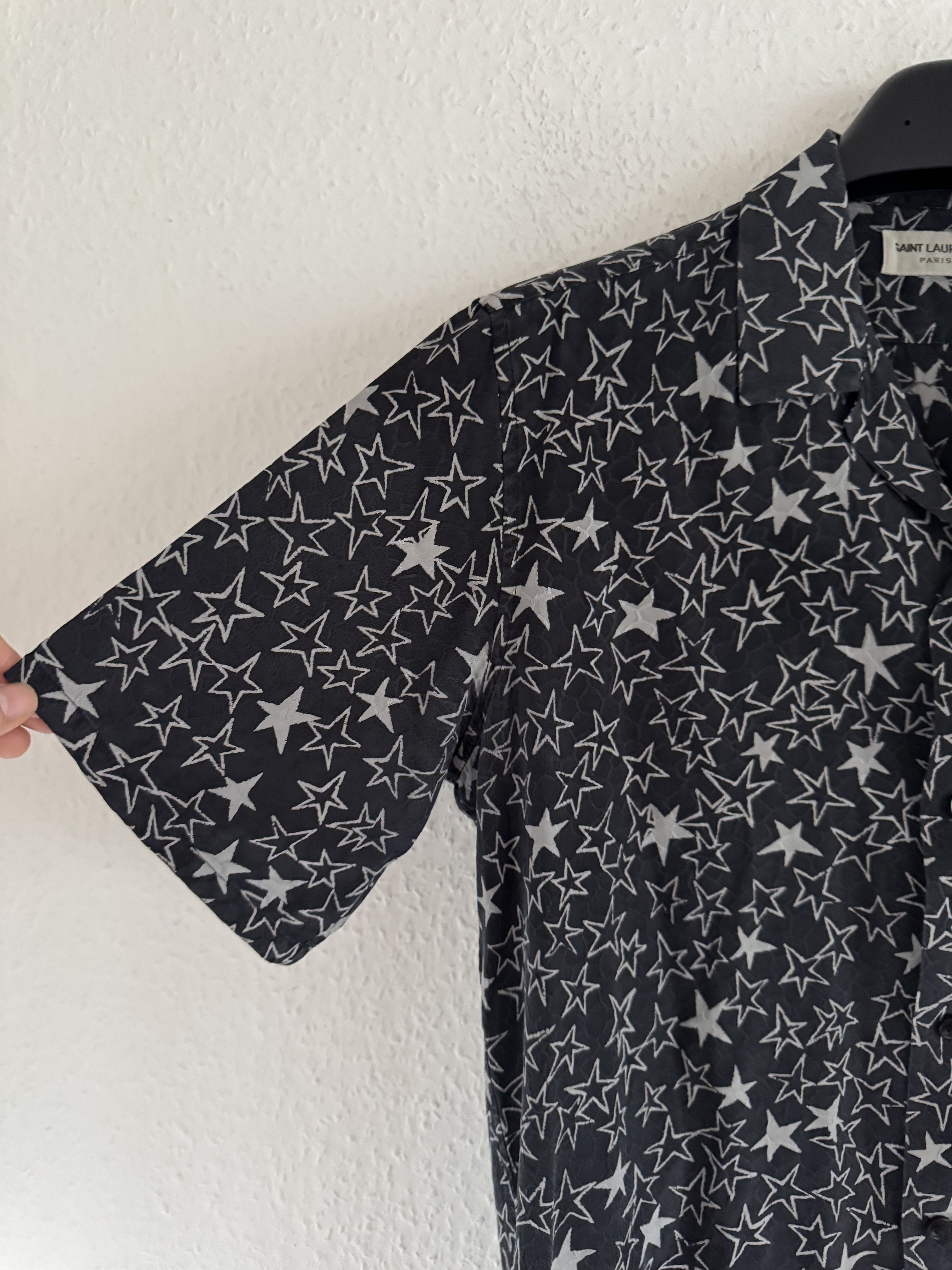 Saint Laurent Paris SS20 Star Print Silk Shirt Size US S / EU 44-46 / 1 - 4 Thumbnail