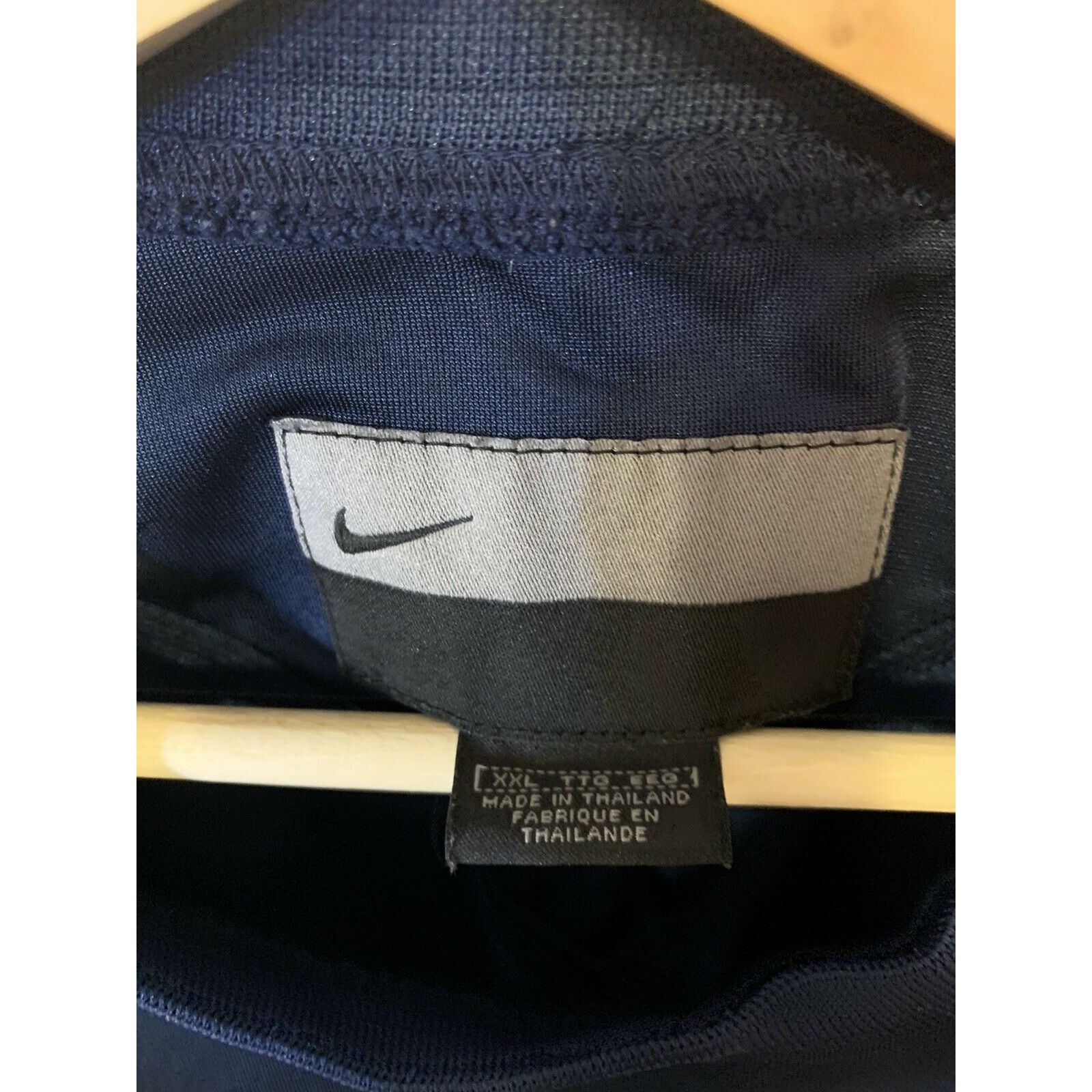 Nike VTG 90s Nike Center Swoosh Tonal Striped Polyester Longsleev Size US XXL / EU 58 / 5 - 2 Thumbnail