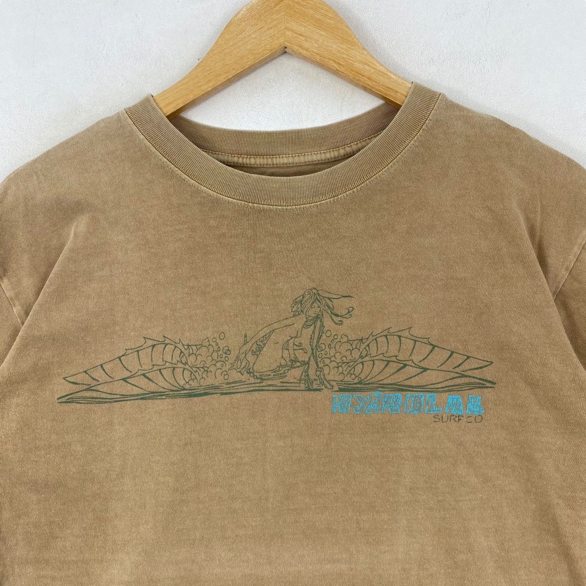 Japanese Brand HYDROLAB SURF Co Surfwear Brown Sunfaded Tee Shirt Size US L / EU 52-54 / 3 - 2 Thumbnail