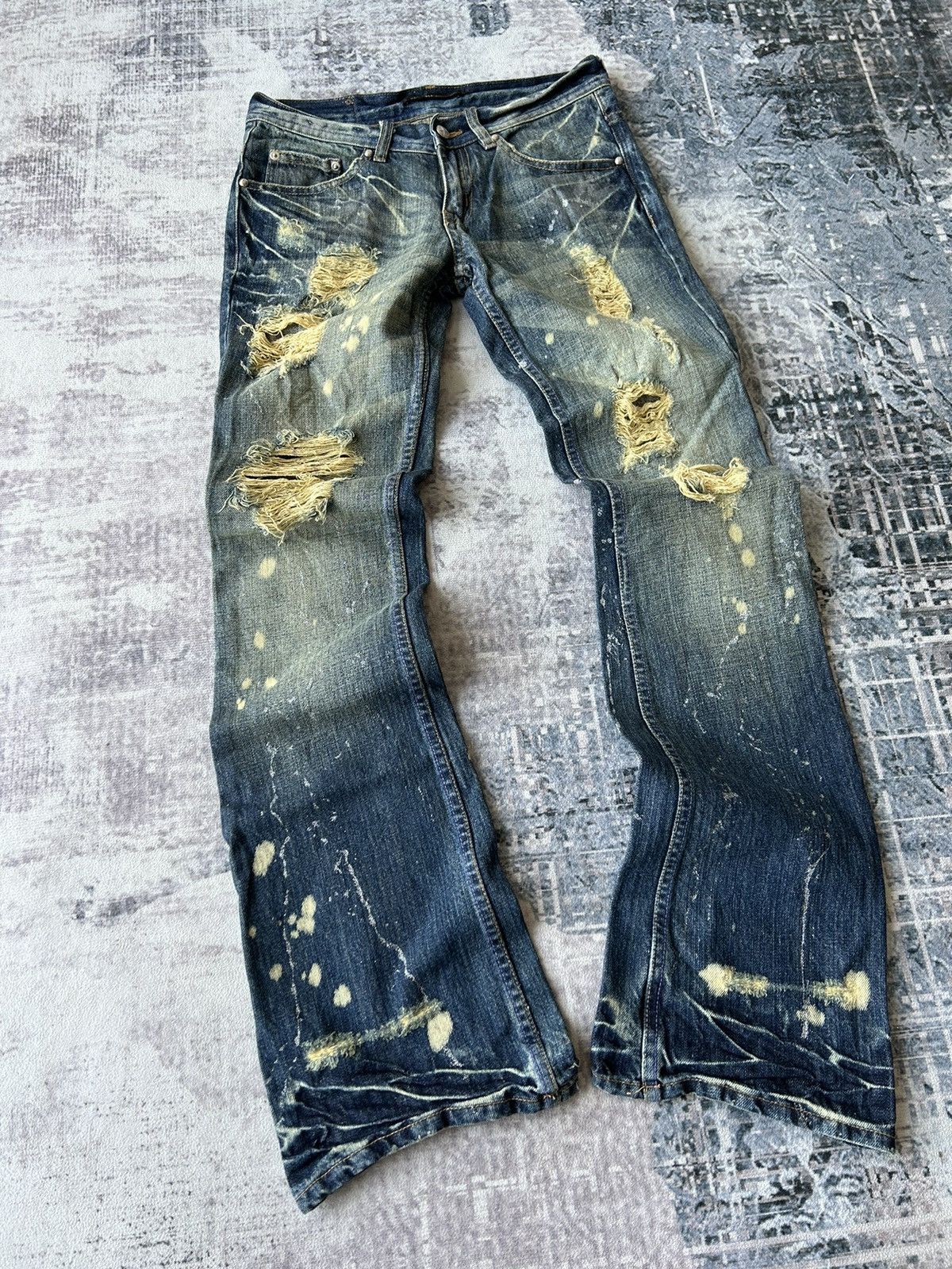 image of If Six Was Nine x Le Grande Bleu L G B Super Flared Midas Distressed Denim, Men's (Size 30)