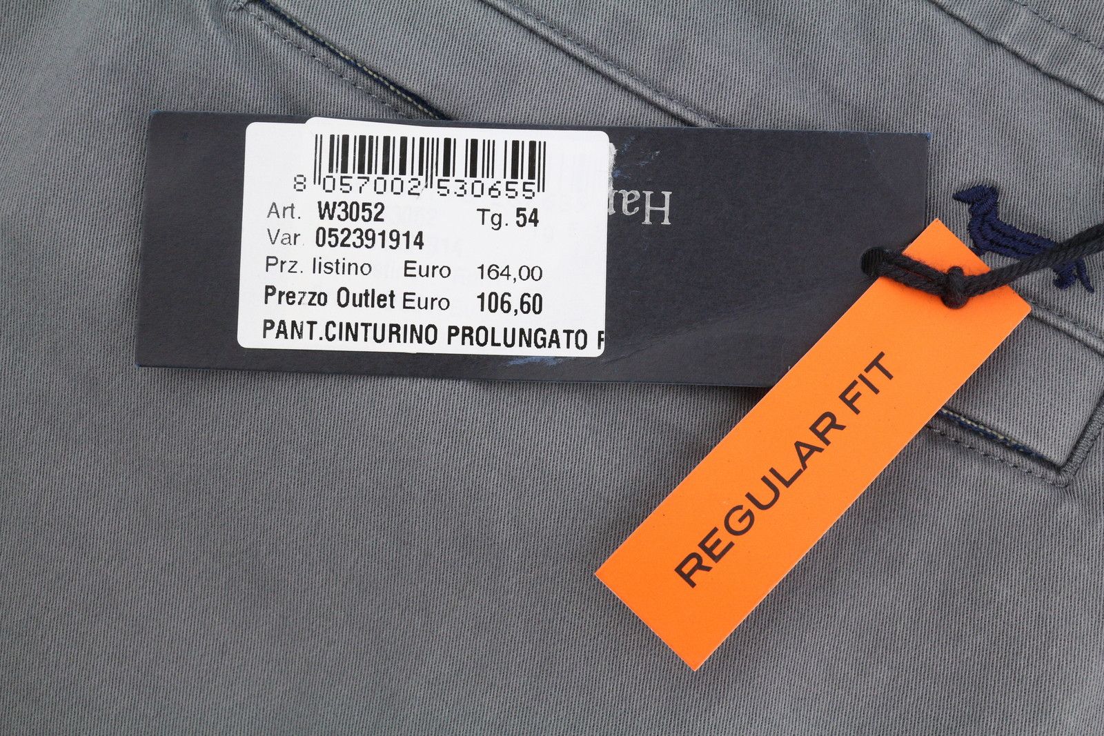 Harmont & Blaine 54 W37 Grey Regular Turn-Up Chino Trousers 89122 Size US 37 - 7 Thumbnail