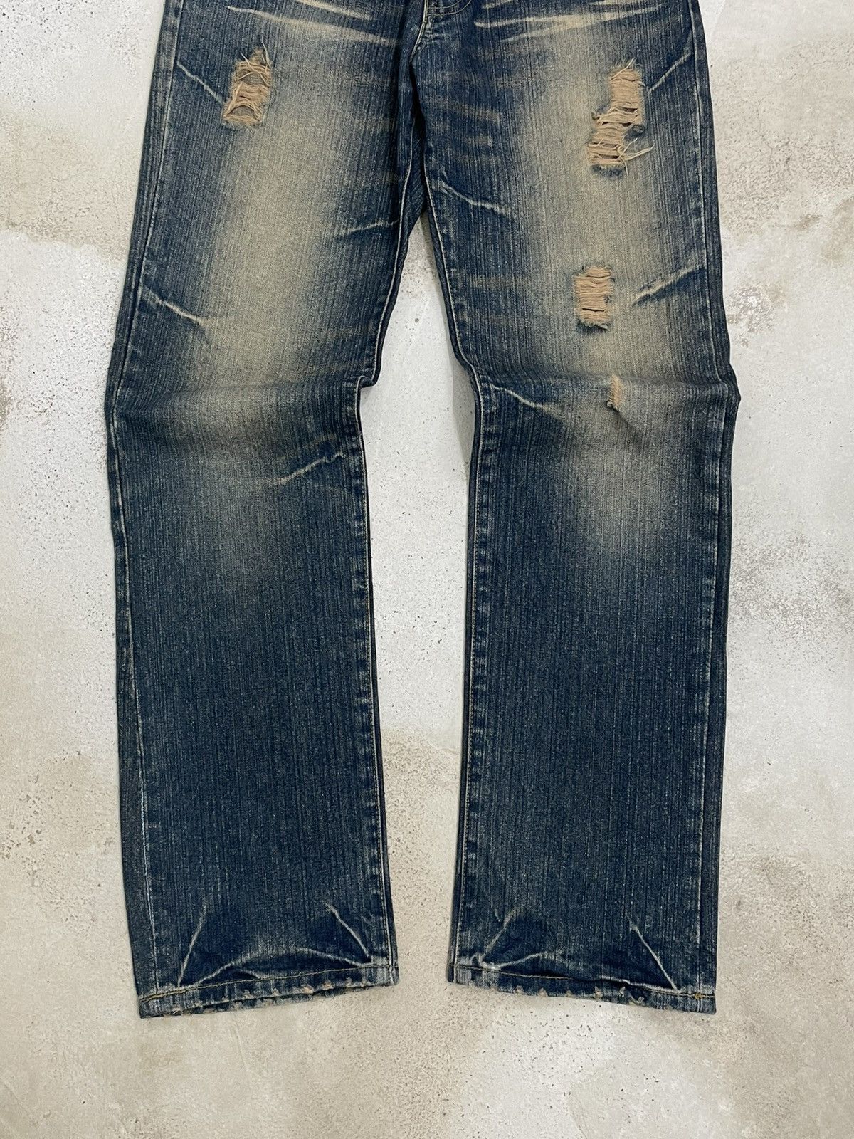 PPFM Vintage 90’s Japan Designer Ppfm Revolution Distressed Denim Size US 32 / EU 48 - 3 Thumbnail