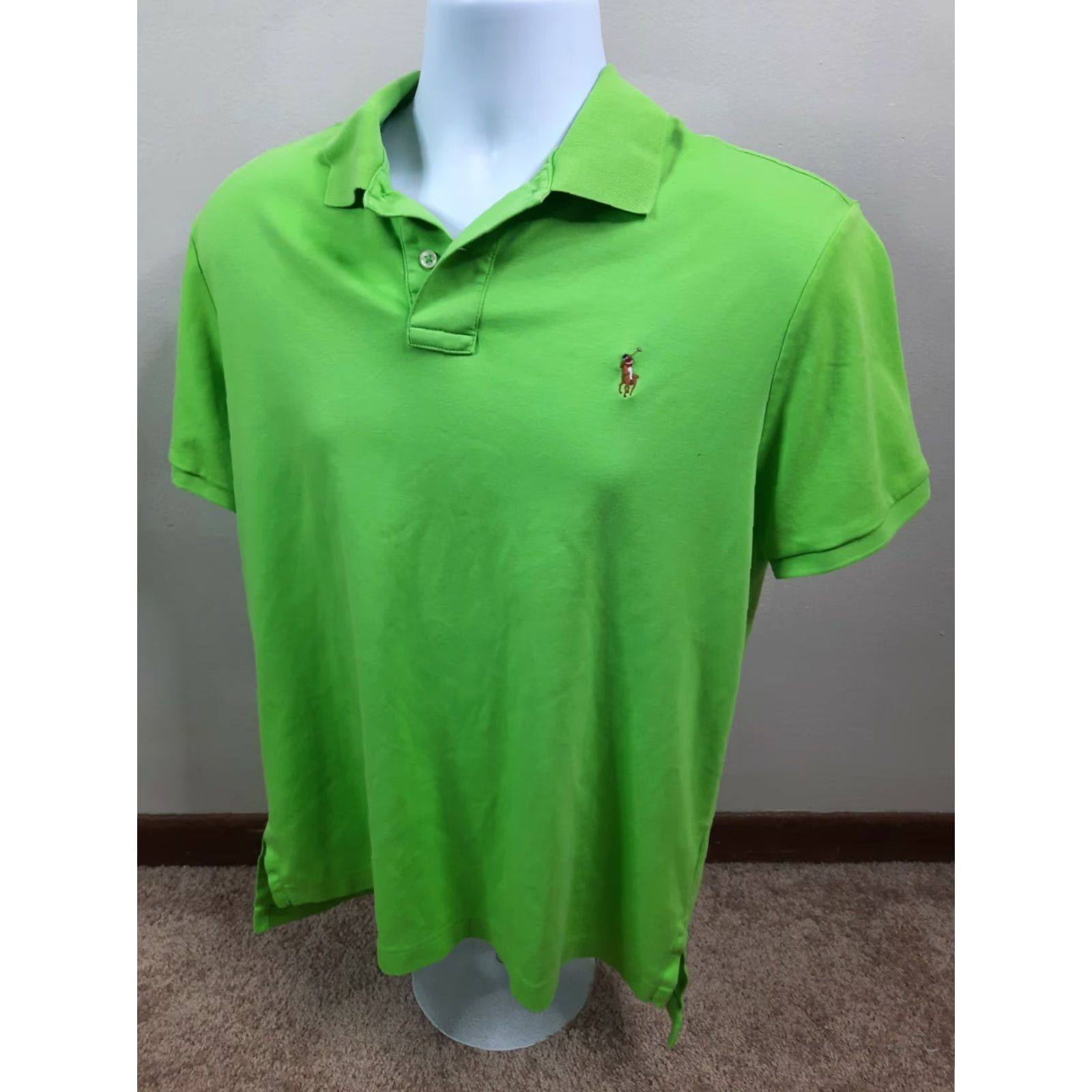 Polo Ralph Lauren Polo Ralph Lauren Polo Shirt Men Green S2 Pima Soft Touch Short Sleeve Golf Logo Embroidered L Size US L / EU 52-54 / 3 - 7 Thumbnail