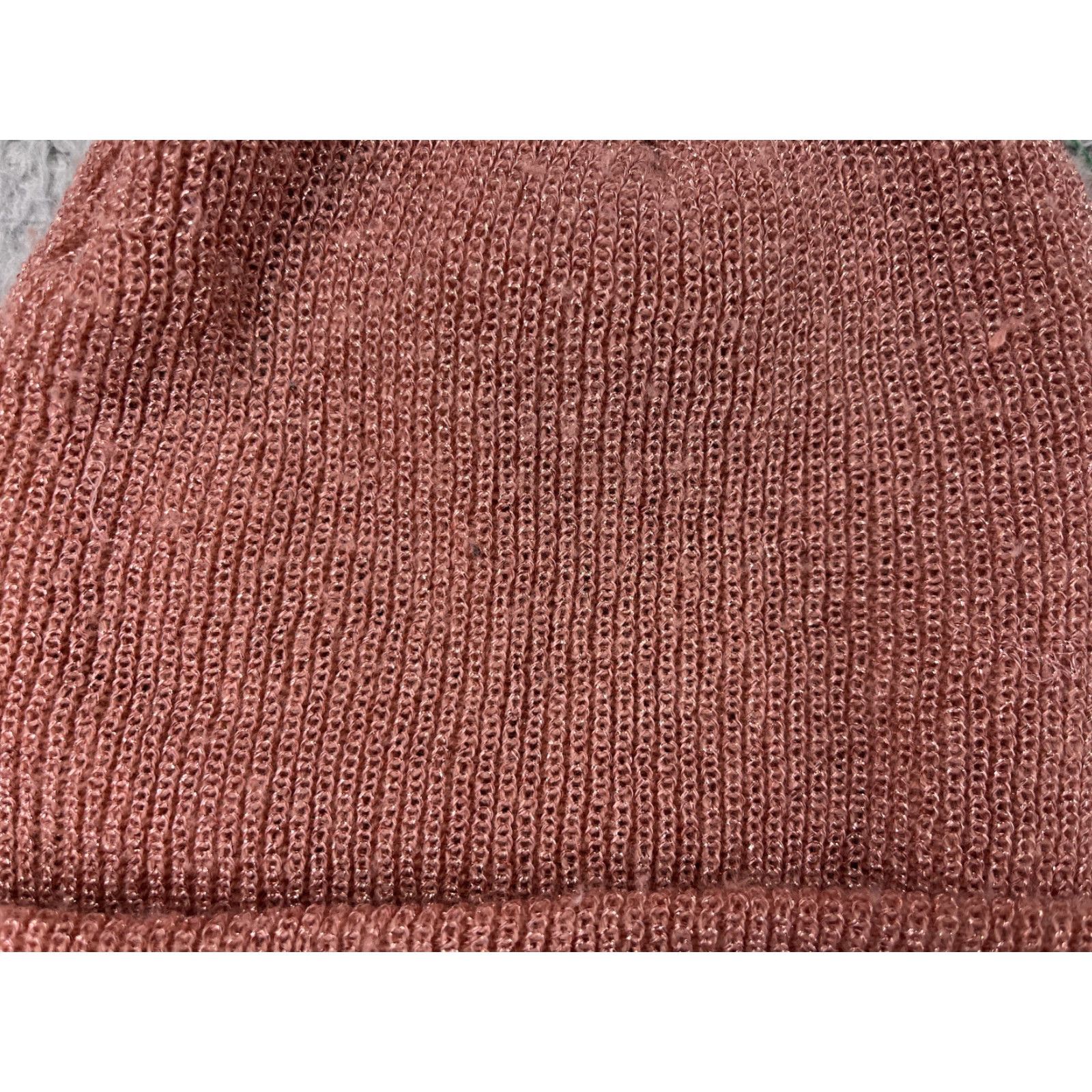 Vintage David and Young Beanie Toque Adult One Size Pink Knit Metallic Blend Sparkly Ski Solid Size ONE SIZE - 2 Thumbnail