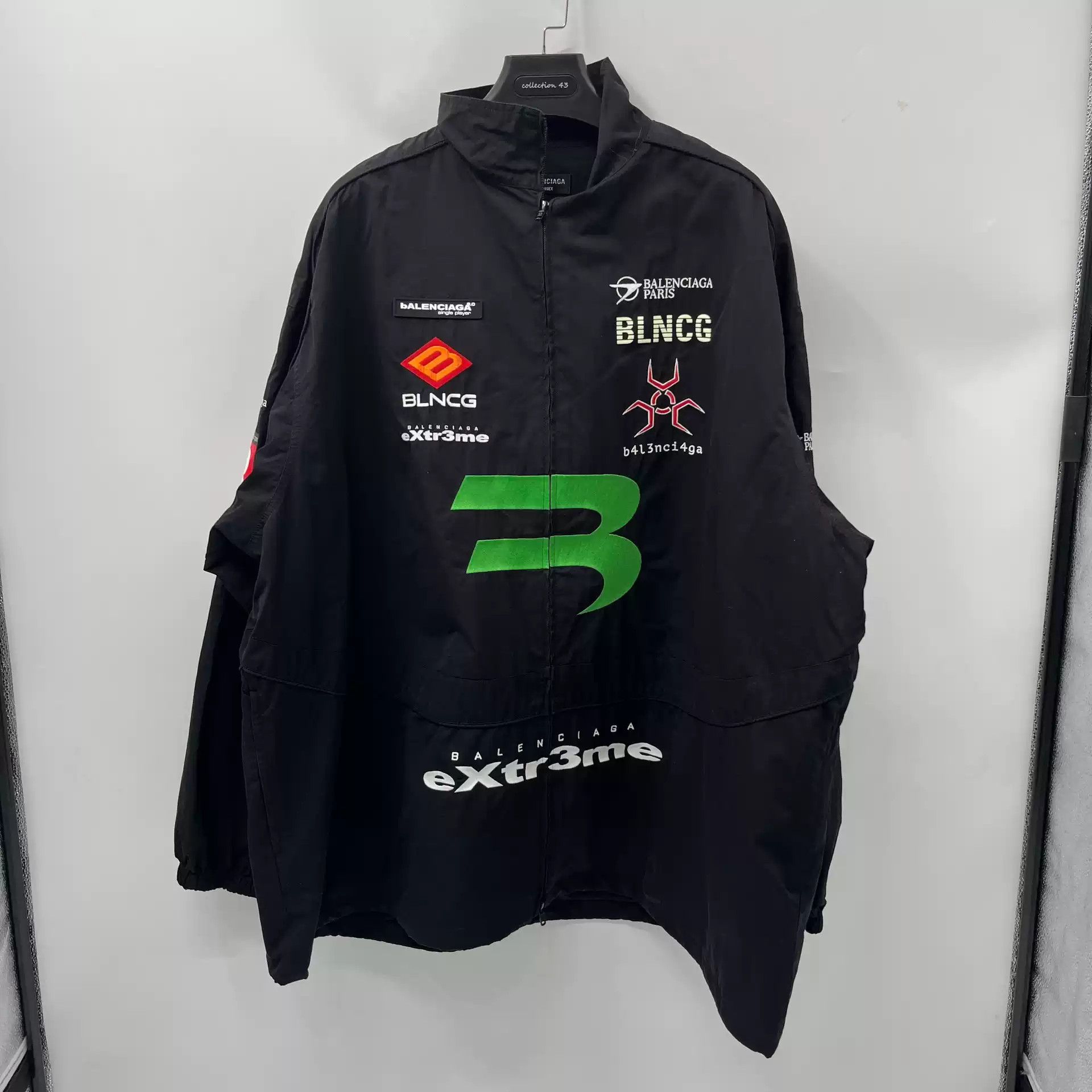 Balenciaga Black Art Print Logo Jacket