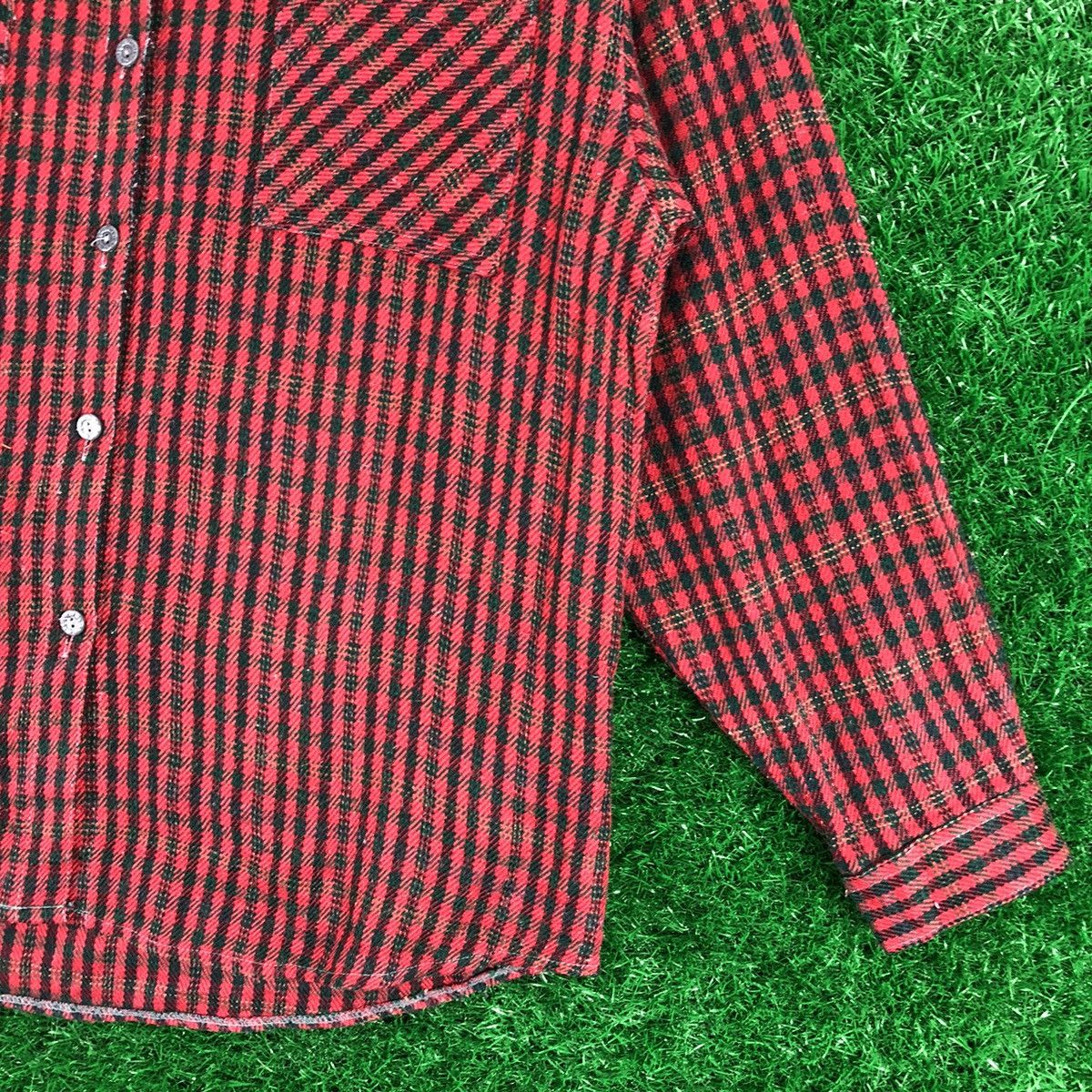 Japanese Brand Vintage 80's Flannel Checkered Double Pocket by Kitty Size US M / EU 48-50 / 2 - 3 Thumbnail