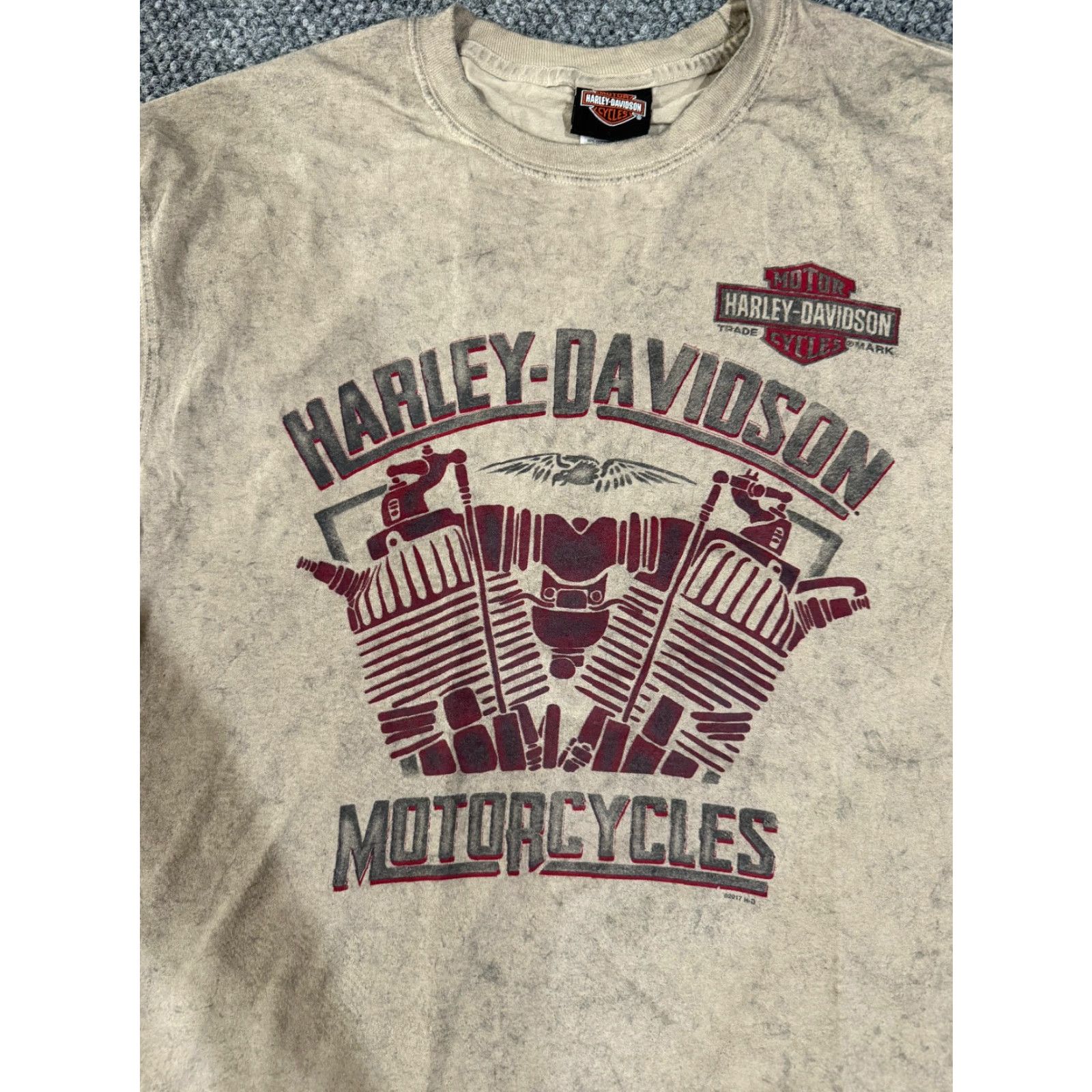 Harley Davidson Harley-Davidson T-Shirt Mens Large Tan Beige Graphic Print Motorcycle Biker Rochester NH City Casual Crew Neck Short Sleeve Vintage: No Size US L / EU 52-54 / 3 - 2 Thumbnail