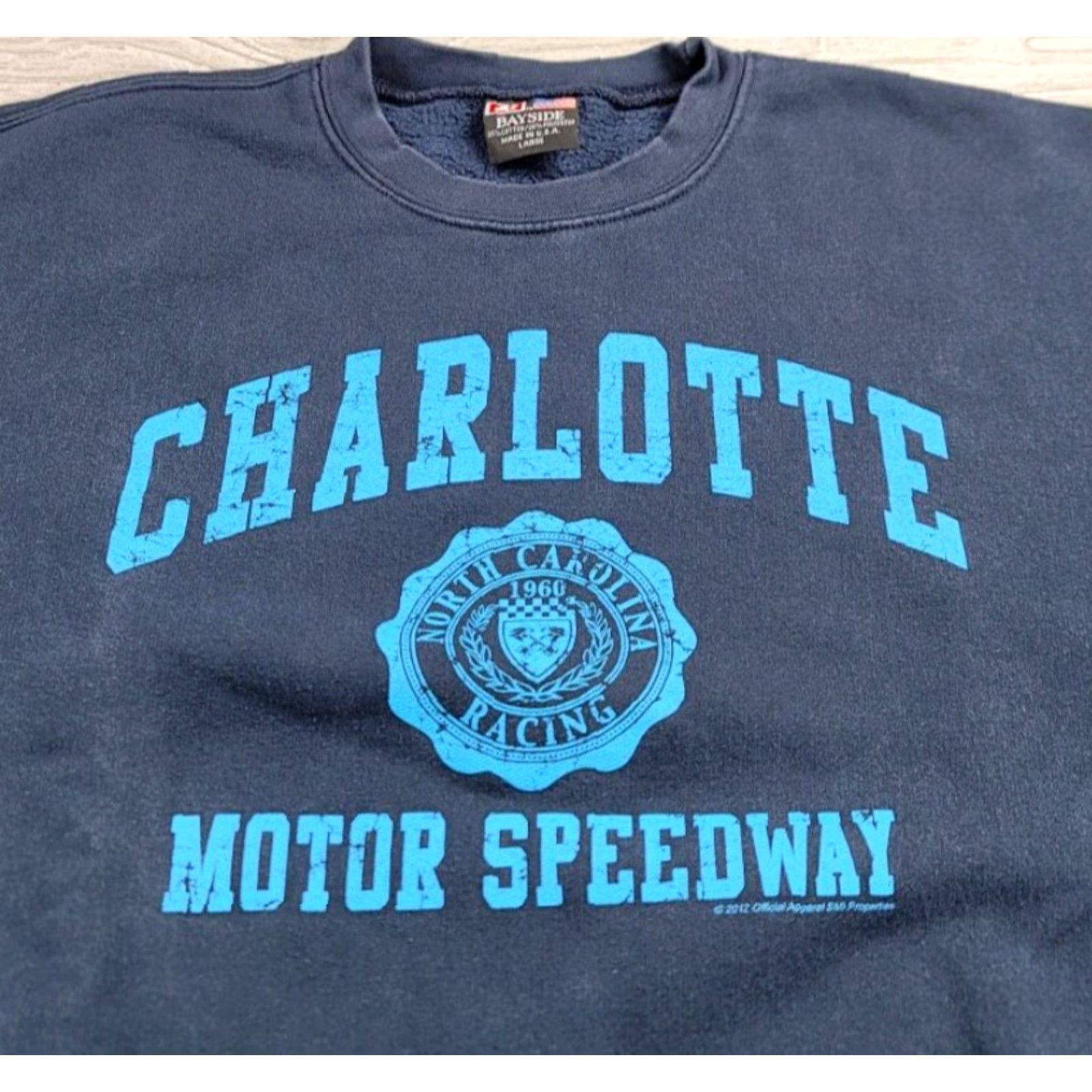 NASCAR Charlotte Motor Speedway Sweatshirt Nascar Racing Crewneck Sweater Size L Blue Size US L / EU 52-54 / 3 - 3 Thumbnail