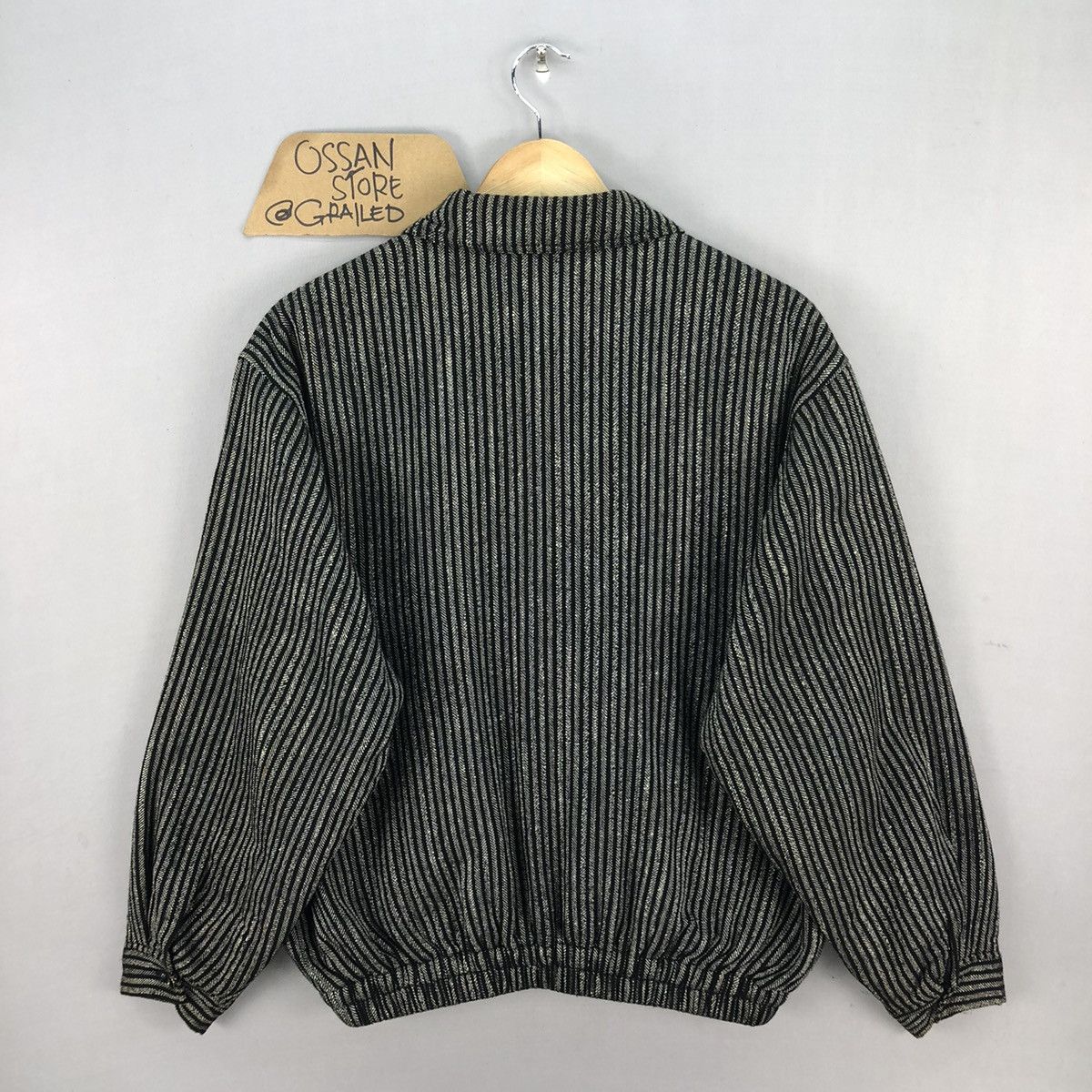 Japanese Brand Vintage 90’s Japanese Brand Stripes Zipper Jacket Size US L / EU 52-54 / 3 - 15 Thumbnail