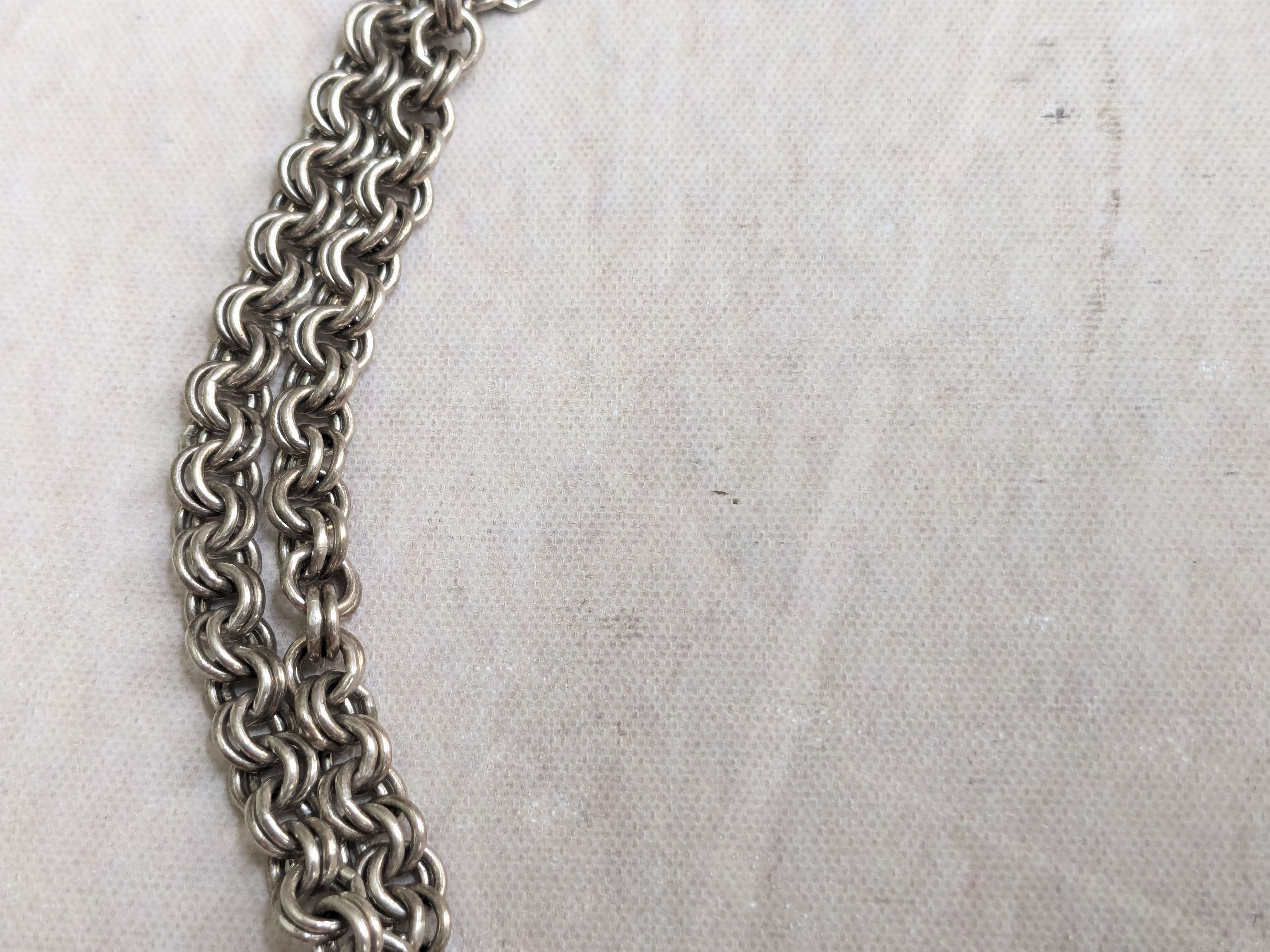 Jewelry Vintage Sterling Silver Necklace Double Rolo Biker 32" Size ONE SIZE - 6 Thumbnail