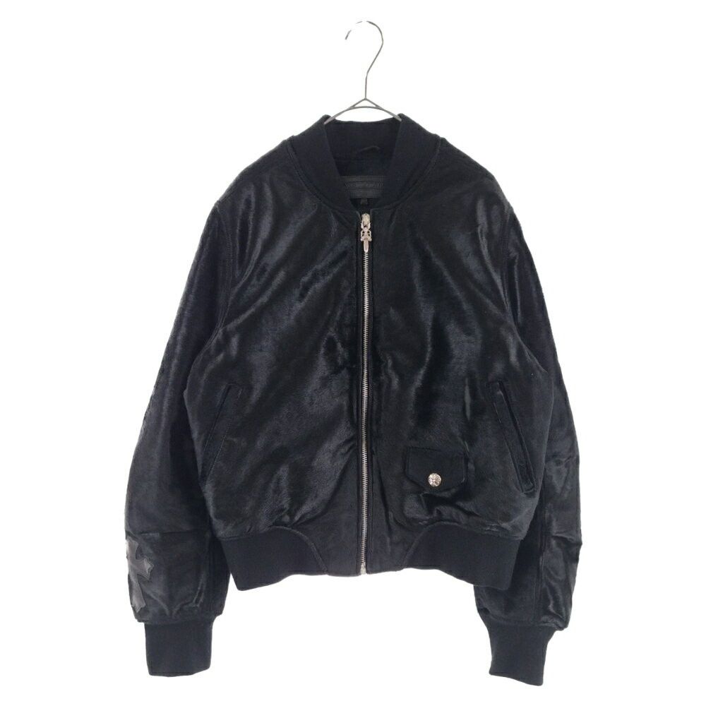 image of Chrome Hearts Hole Girl Haraco Bomber Jacket in Black, Men's (Size Large)