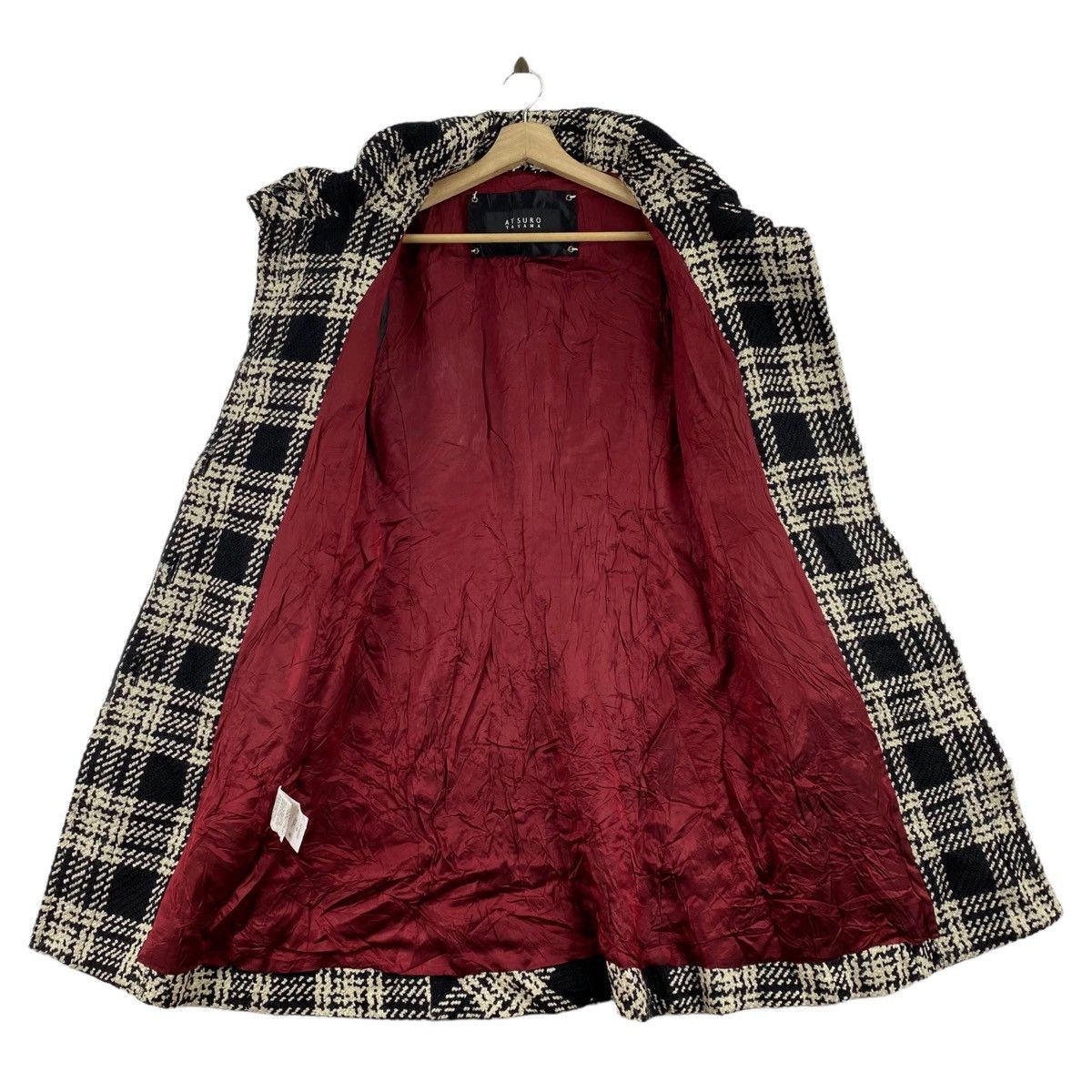ATSURO TAYAMA × Japanese Brand ATSURO TAYAMA Japanese Designer Check Tartan Wool Long Coat Size S / US 4 / IT 40 - 5 Thumbnail