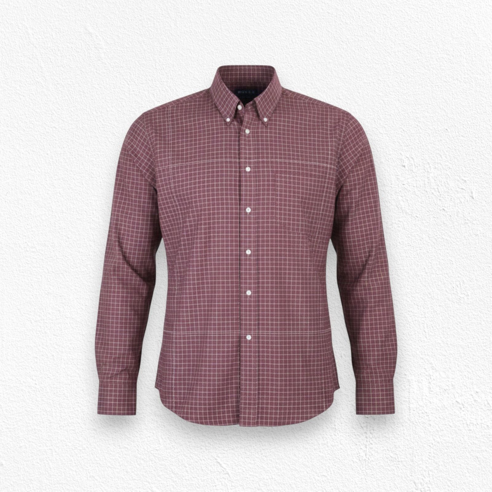 Vintage Vintage Dark Red Plaid Oxford Shirt Size 17 Size US L / EU 52-54 / 3 - 1 Thumbnail