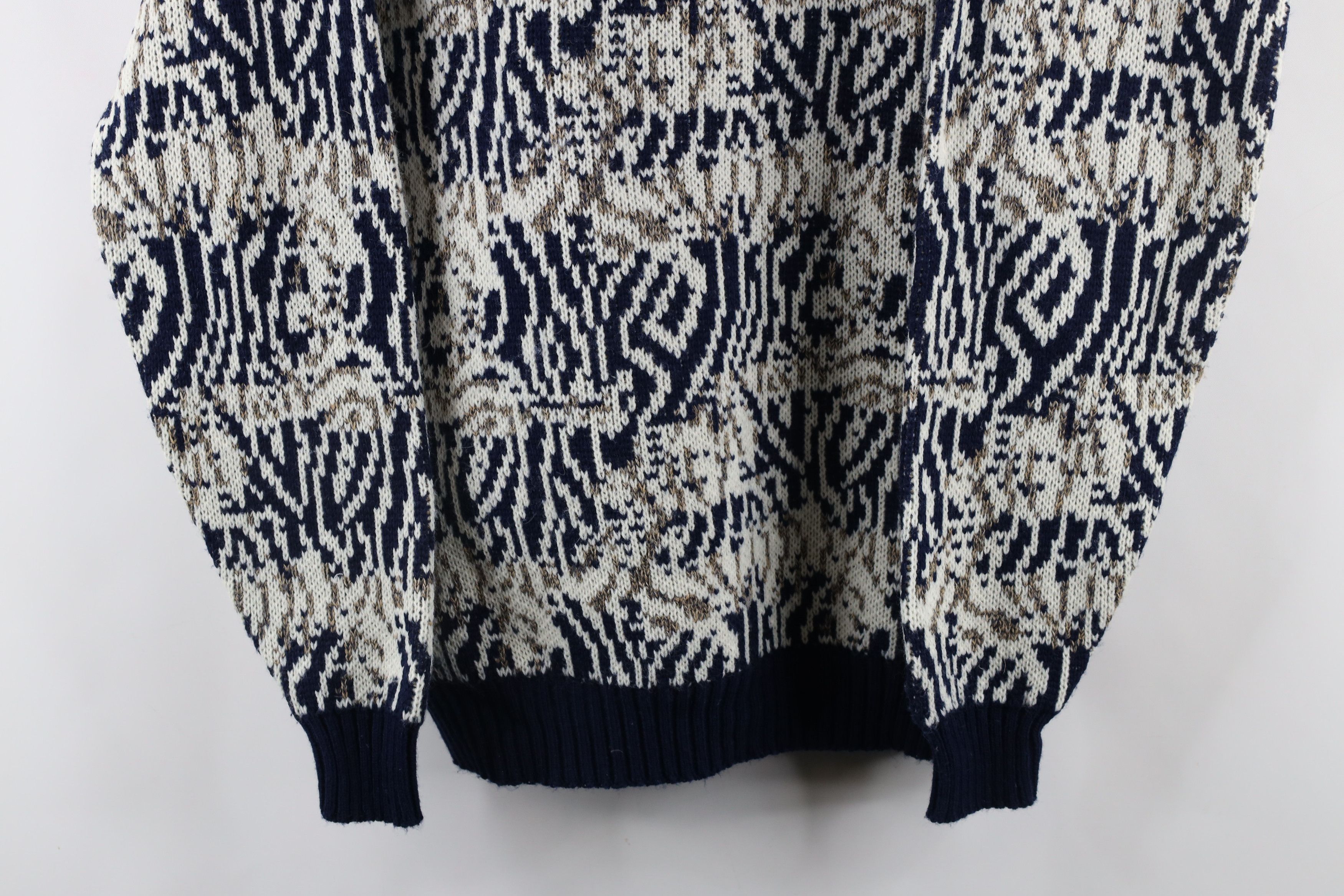 Vintage Vintage 90s Coogi Style Abstract Knit Grandpa Sweater Size US L / EU 52-54 / 3 - 3 Thumbnail