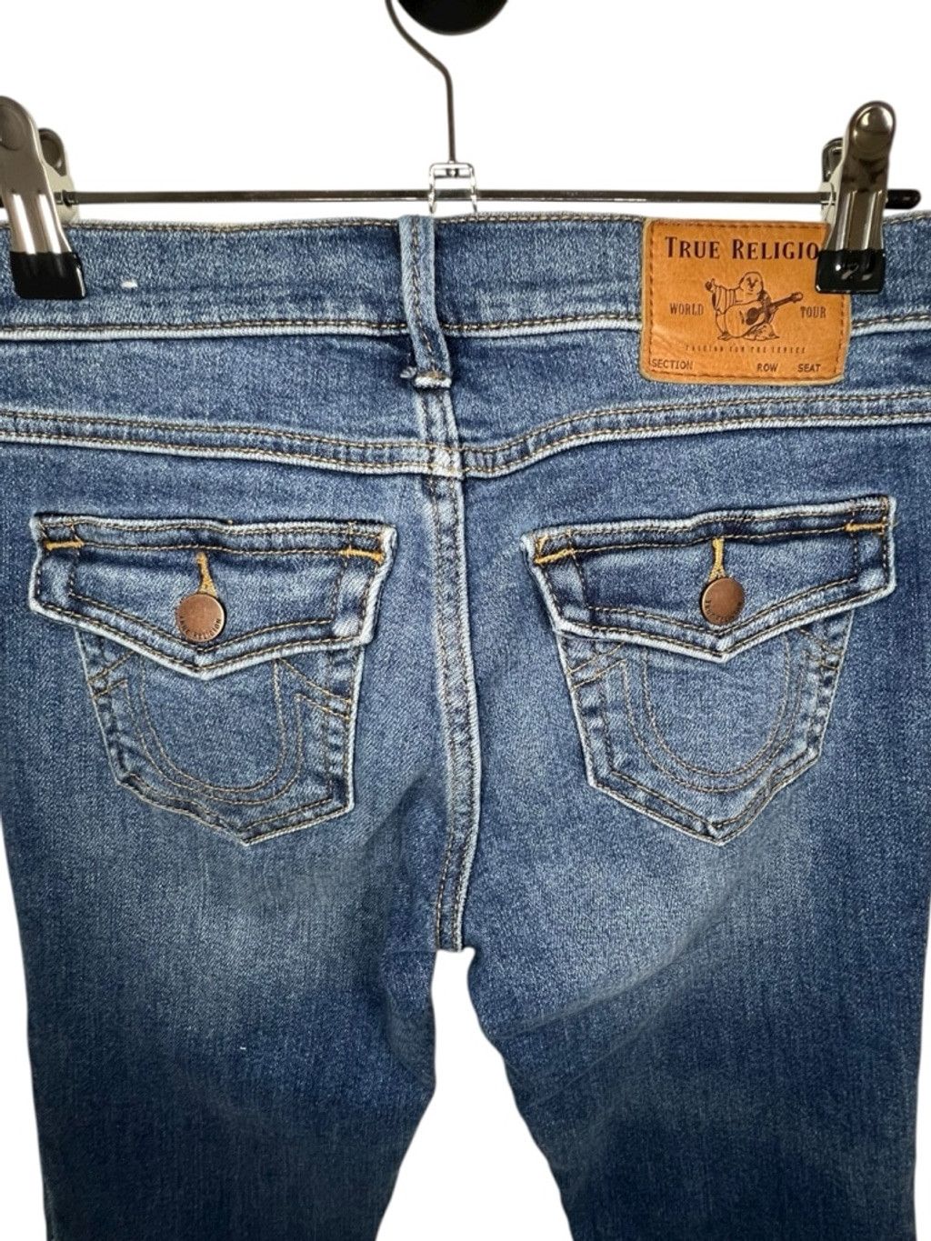 True Religion True Religion Mid Rise Flare Jeans With Angled Stitching Size 25" / US 0 / IT 36 - 6 Thumbnail