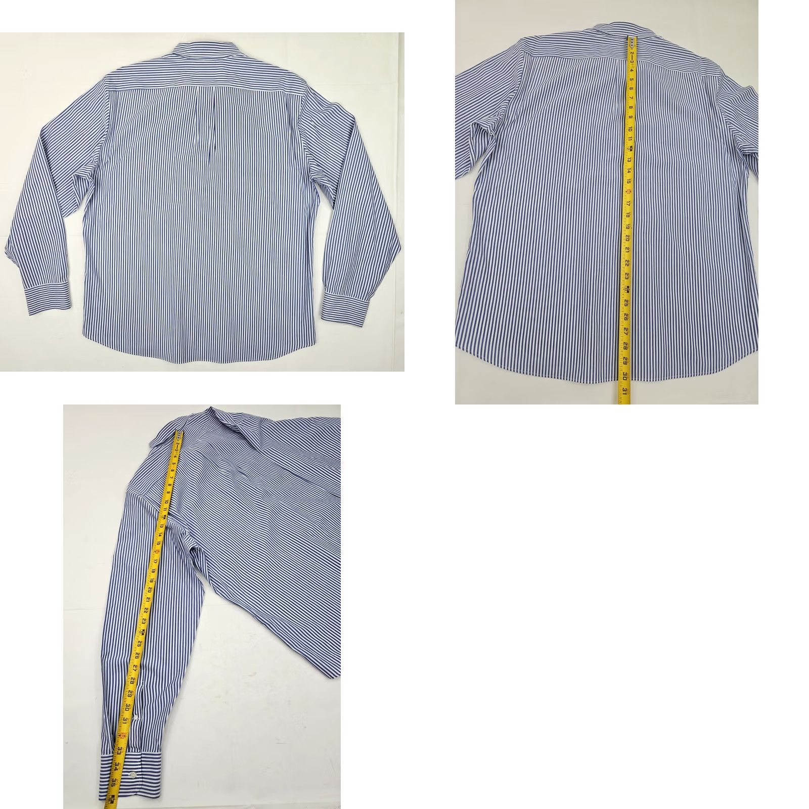 J.Crew J.CREW Slim Fit Shirt Men XL – Vertical Blue Pinstripe – Button-Up, Striped, Classic, Preppy, Secret Wash Shirting, Cotton, 48 in Chest, White? Blue Size US XL / EU 56 / 4 - 8 Thumbnail