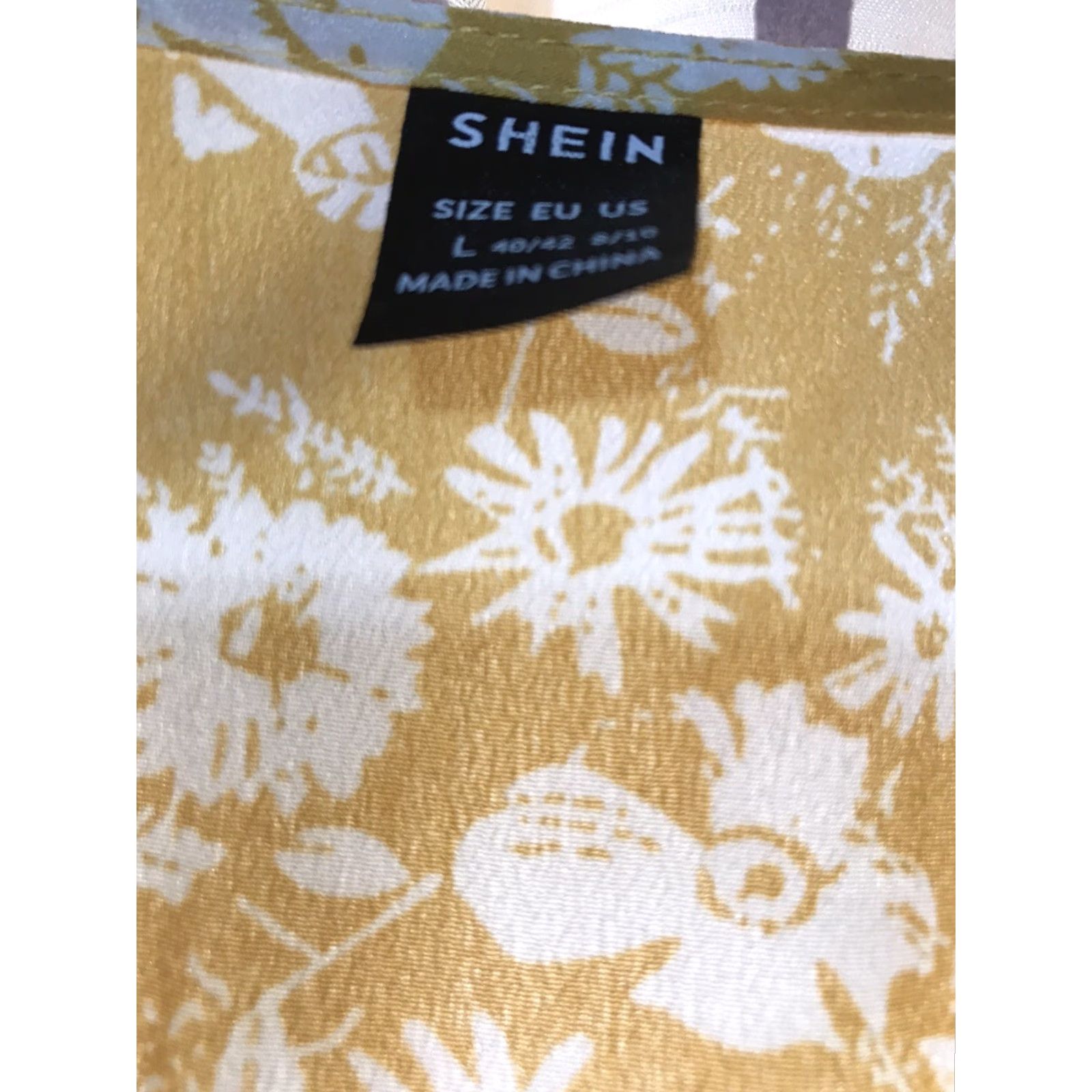 Shein Shein Floral Maxi Dress Women’s Large (8-10) Mustard White Summer Casual Ruffle V-Neck Short Sleeve Size L / US 10 / IT 46 - 2 Thumbnail