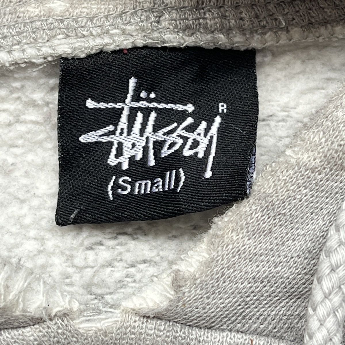 VINTAGE STUSSY SKULL BIG LOGO FRONT DISTRESSED HOODIE