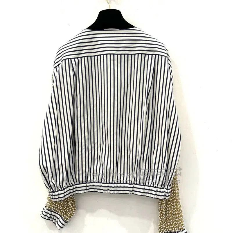 Chanel Chanel Gold Striped Cotton Women's Shirt . Size L / US 10 / IT 46 - 4 Thumbnail