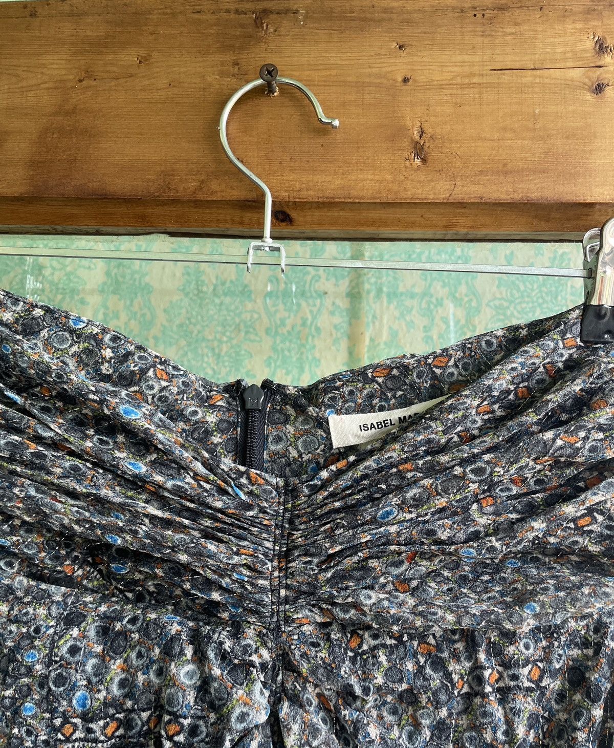 H&M × Isabel Marant Isabel Marant x H&M Silk Skirt Jewel Tones On Black Pattern Size 30" / US 8 / IT 44 - 5 Thumbnail