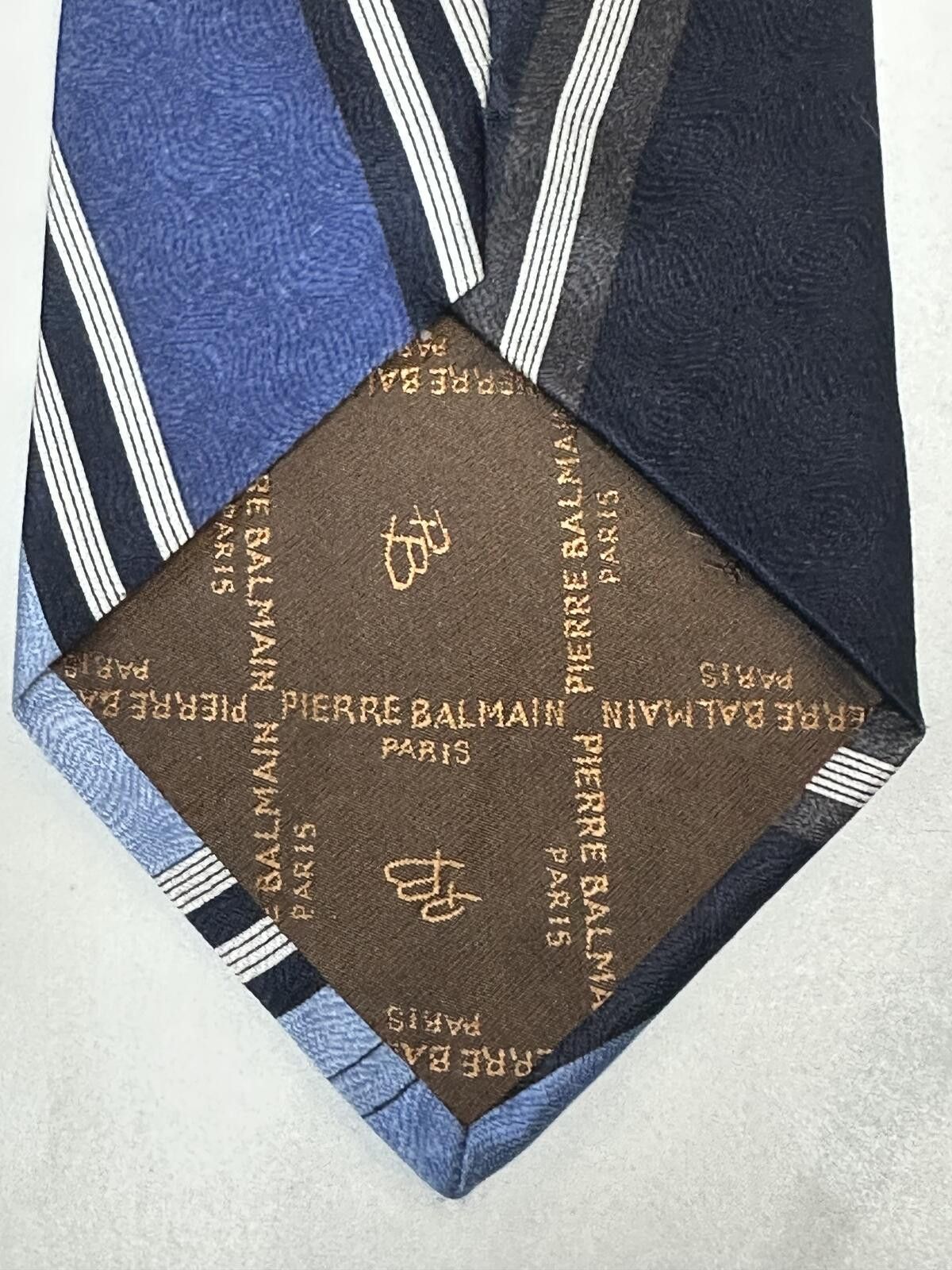 Pierre Balmain Vintage Pierre Balmain Paris silk tie blue/navy/silver Size ONE SIZE - 3 Thumbnail