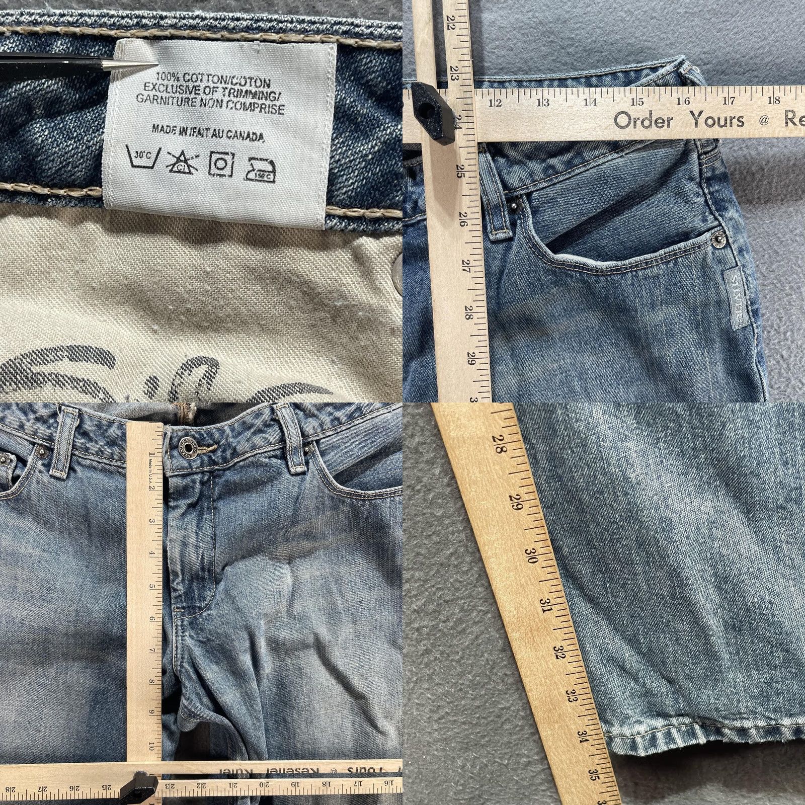 Silver Jeans Co. VINTAGE? No. Silver Jeans Co. Dallas Jeans Womens 33x35 Bootcut Denim Canada Blue Cotton 5-pocket Pockets Mens? No. Size 24" / US 00 / IT 34 - 8 Thumbnail