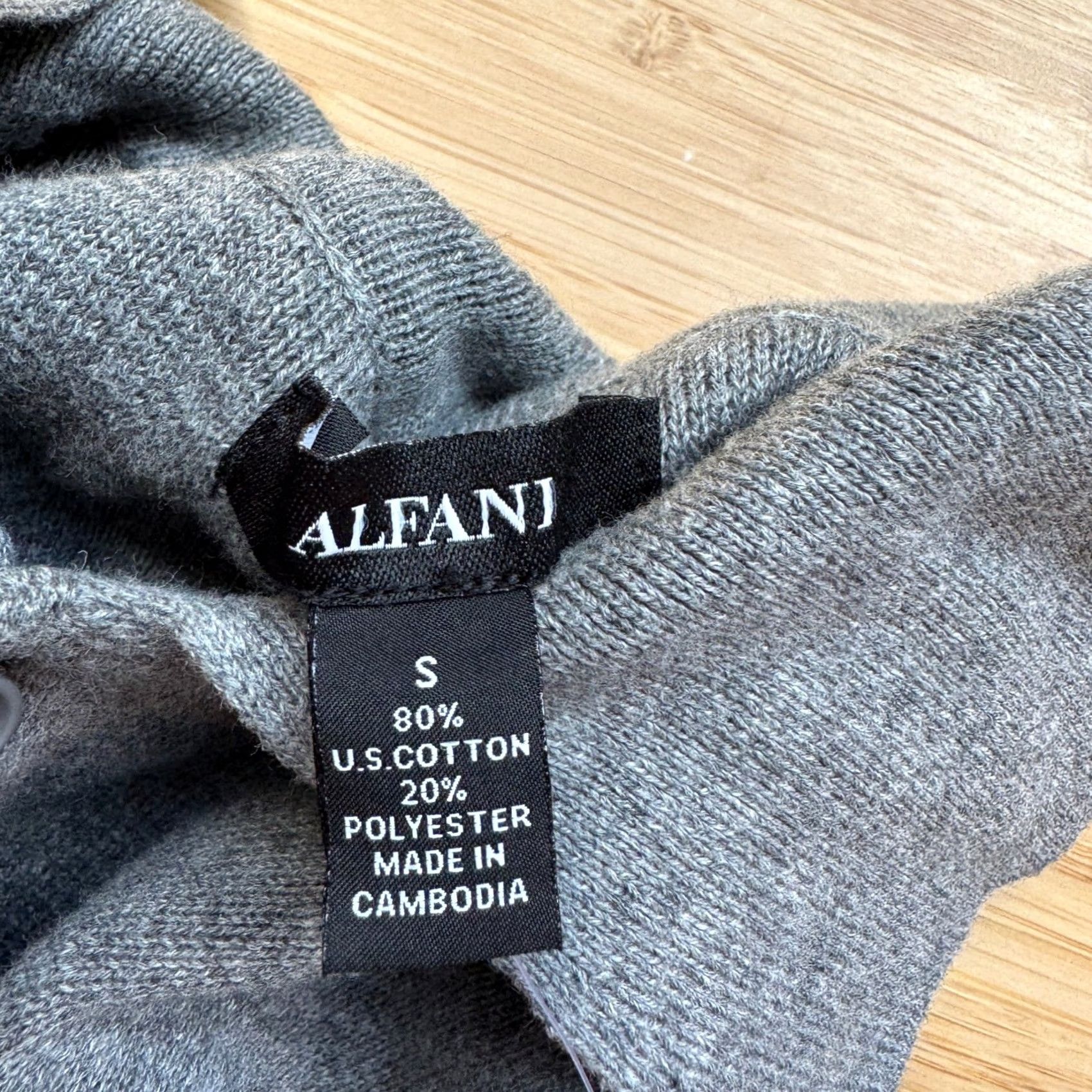 Alfani Alfani Mens Cement Grey Heather Cotton Blend Button Front Sweater Jacket Small Size US S / EU 44-46 / 1 - 4 Thumbnail