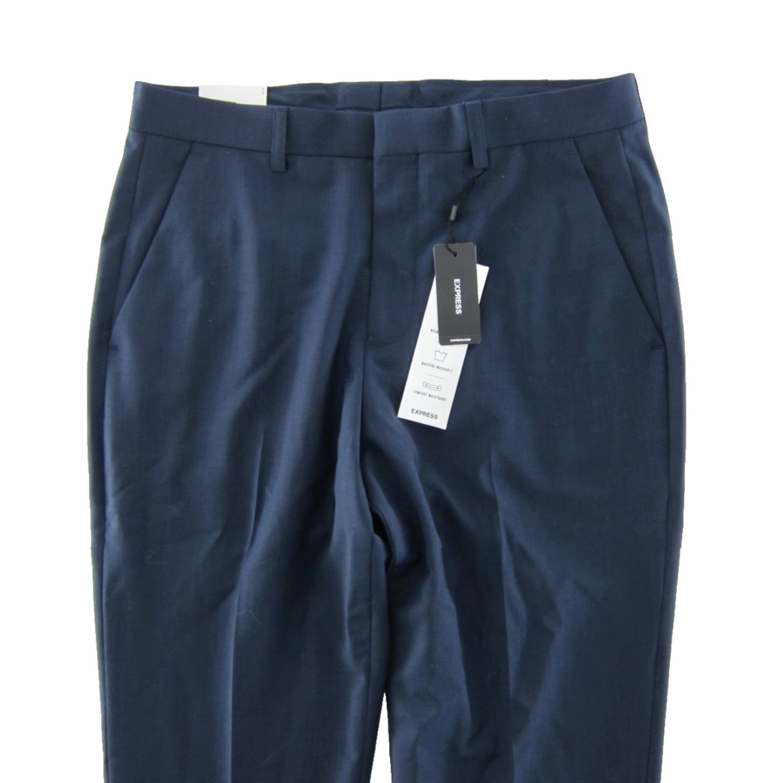Express EXPRESS Navy Blue Pocket Stretch No Wrinkle Comfort Slim Work Pant 29X30 Size 29" - 5 Thumbnail