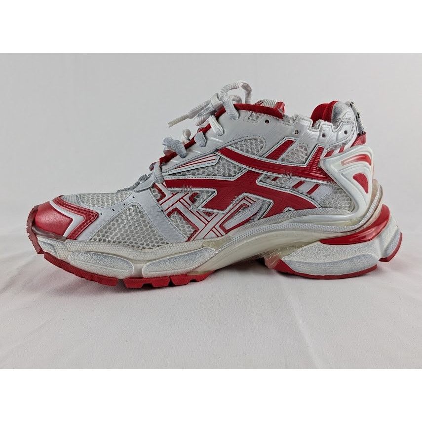Balenciaga o1rshd1 Bicolor Mesh Runner in White/Red Size US 11 / EU 44 - 4 Thumbnail