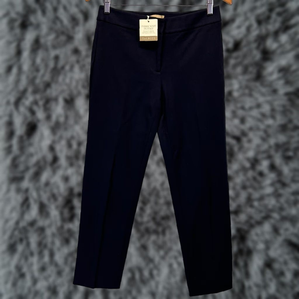 Talbots Talbots Knit Dress Pants Women Size 2 Navy Rayon Knit - Dress Pants Business Womens Size 26" / US 2 / IT 38 - 1 Thumbnail