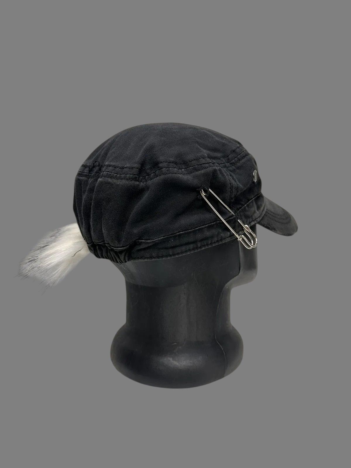 If Six Was Nine Retro Black Gothic Cap Military Design Vintage Y2K Size ONE SIZE - 1 Thumbnail