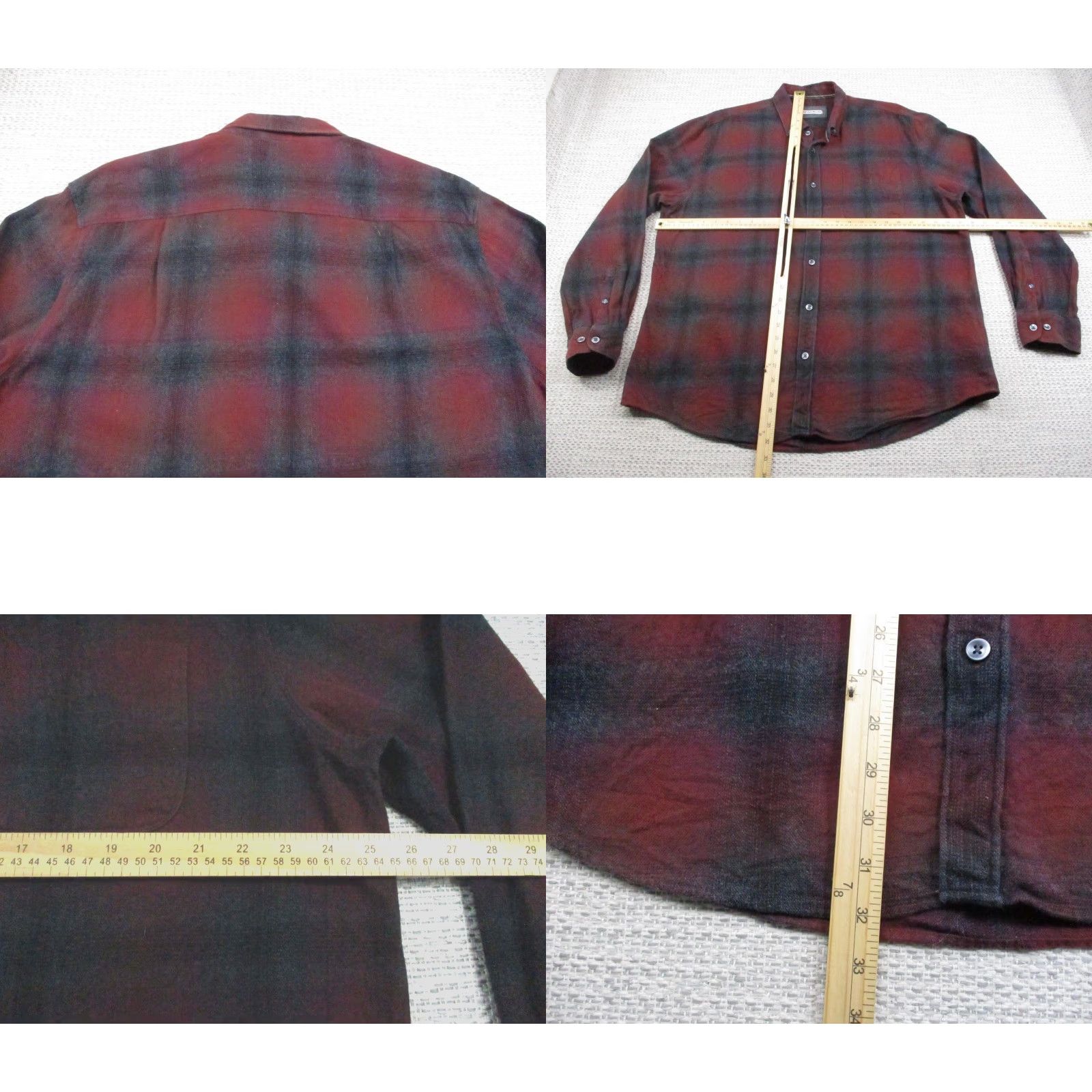 Vintage 32 Bar Blues Shirt Mens XL Button-Down Plaid Shirt Red Black Cotton Flannel Casual Outdoors Long Sleeve Pocketed Vintage? No — remove. Size US XL / EU 56 / 4 - 8 Thumbnail