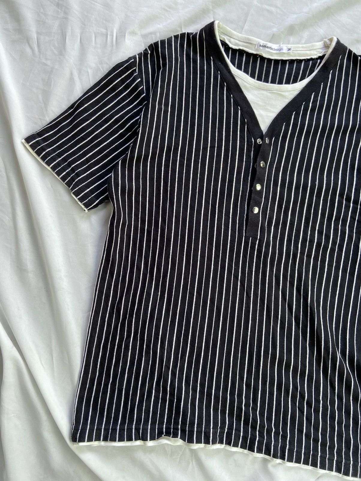 Hysteric Glamour DOUBLE LAYER SEMANTIC DESIGN STRIPED TEE SHIRT Size US L / EU 52-54 / 3 - 3 Thumbnail