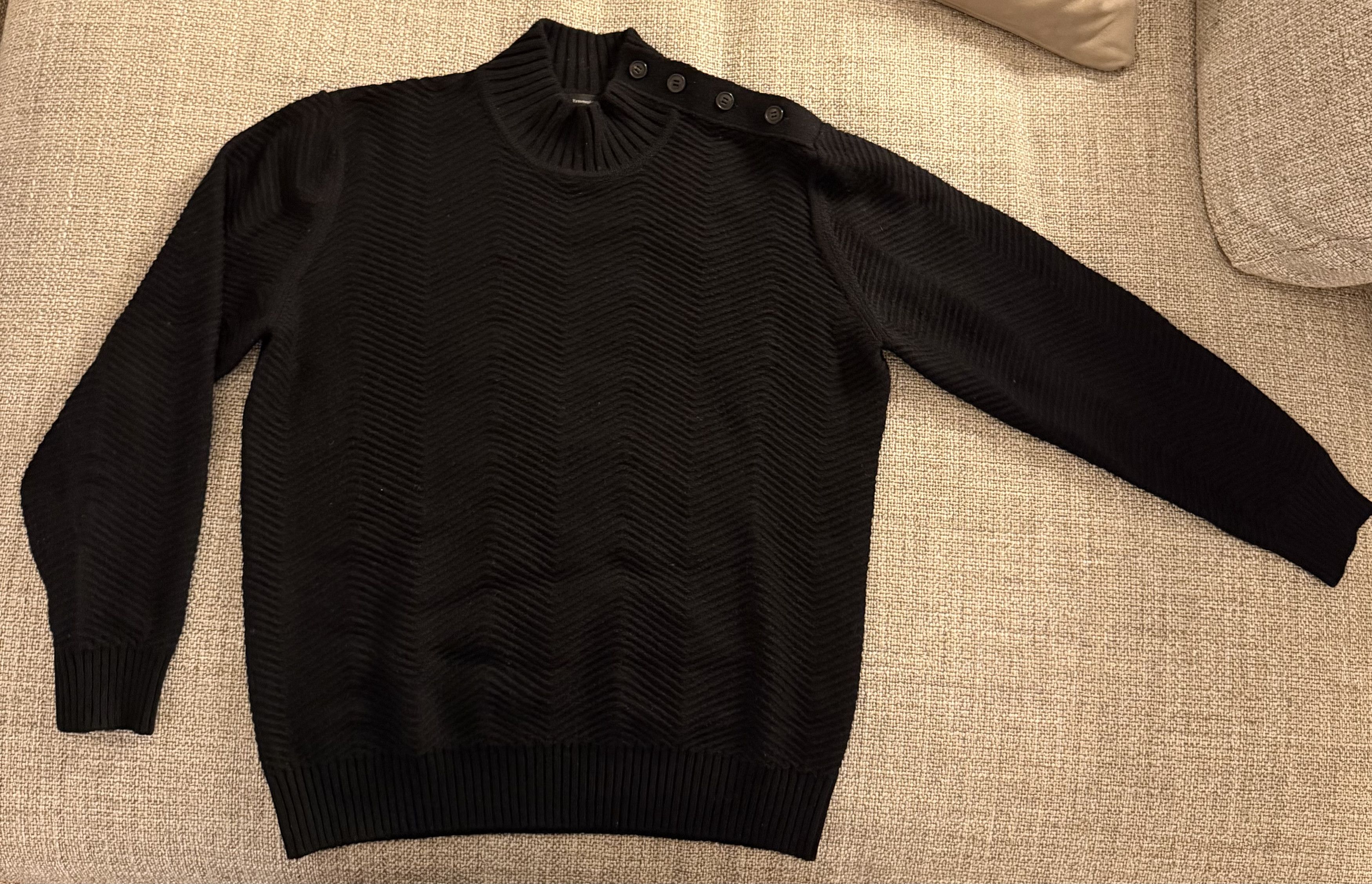 Ermenegildo Zegna ZEGNA 100% Cashmere Ribbed Mock Neck Sweater Size US L / EU 52-54 / 3 - 1 Thumbnail