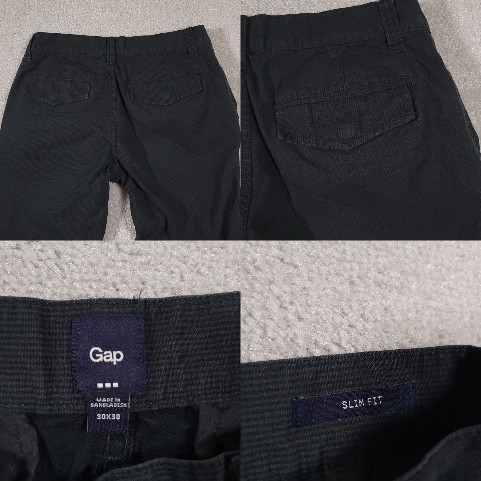 Gap Gap Slim Fit Casual Dress Pants Mens 30x30 Gray Striped Straight Leg Workwear Pants Size US 30 / EU 46 - 9 Thumbnail