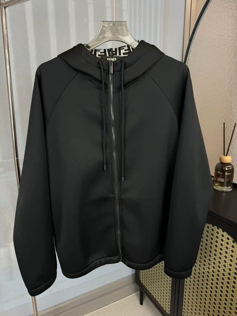 Fendi Fendi Logo Zip-Up Space Cotton Hoodie - dmc Size US L / EU 52-54 / 3 - 1 Thumbnail