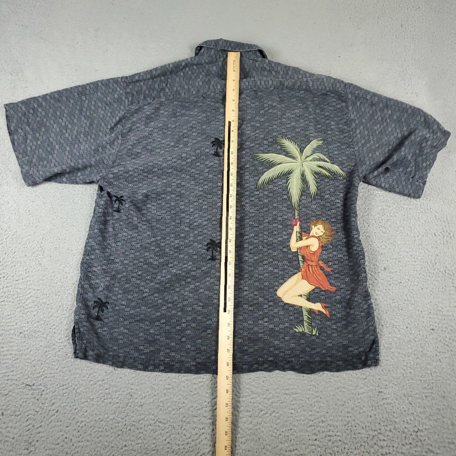 Tommy Bahama TOMMY BAHAMA Shirt Mens Large Gray Floral Tropical Aloha Camp Hawaiian Button-Up Size US L / EU 52-54 / 3 - 3 Thumbnail