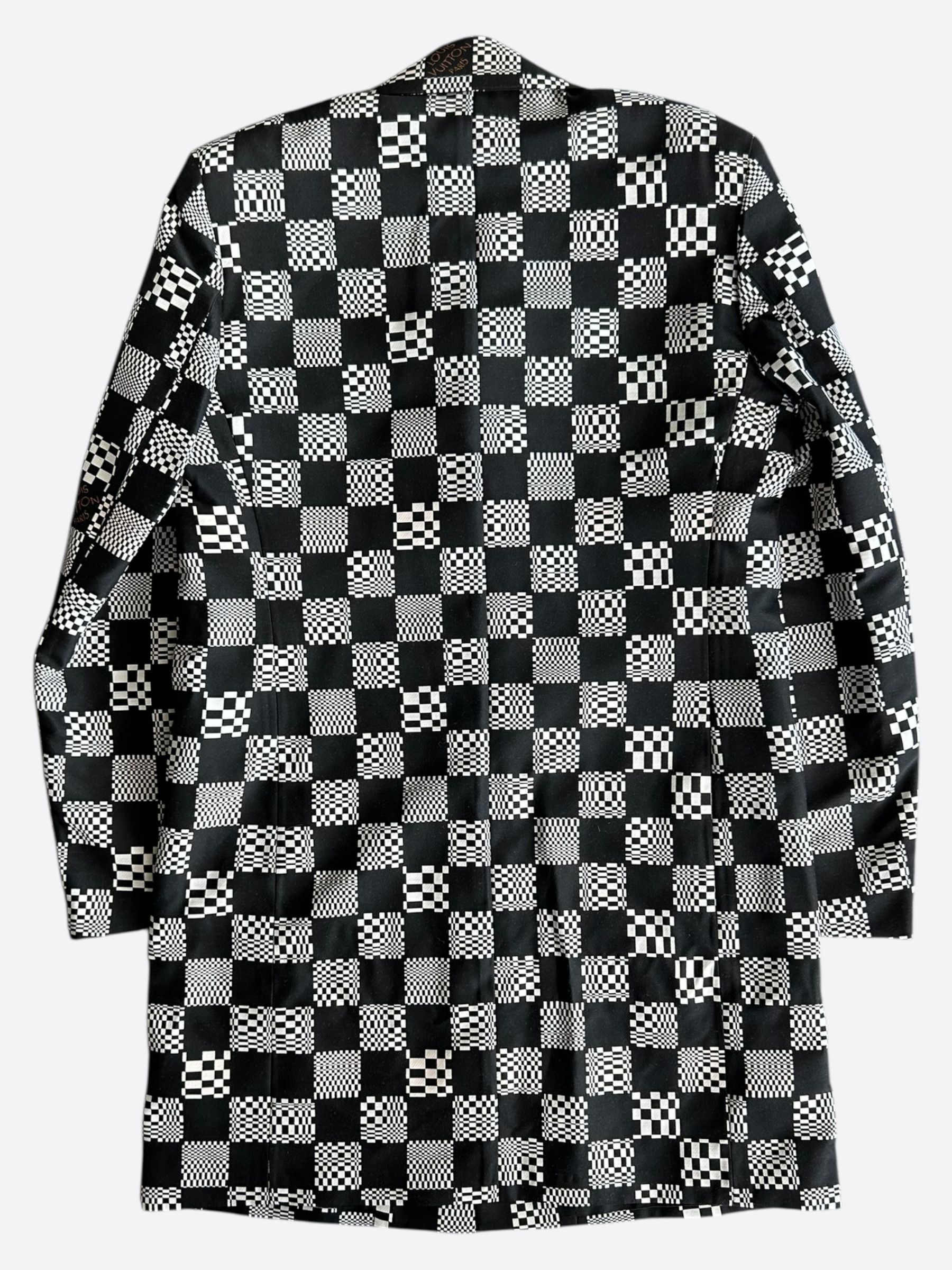 Louis Vuitton Louis Vuitton Black & White Distorted Damier Peacoat Size US M / EU 48-50 / 2 - 2 Thumbnail