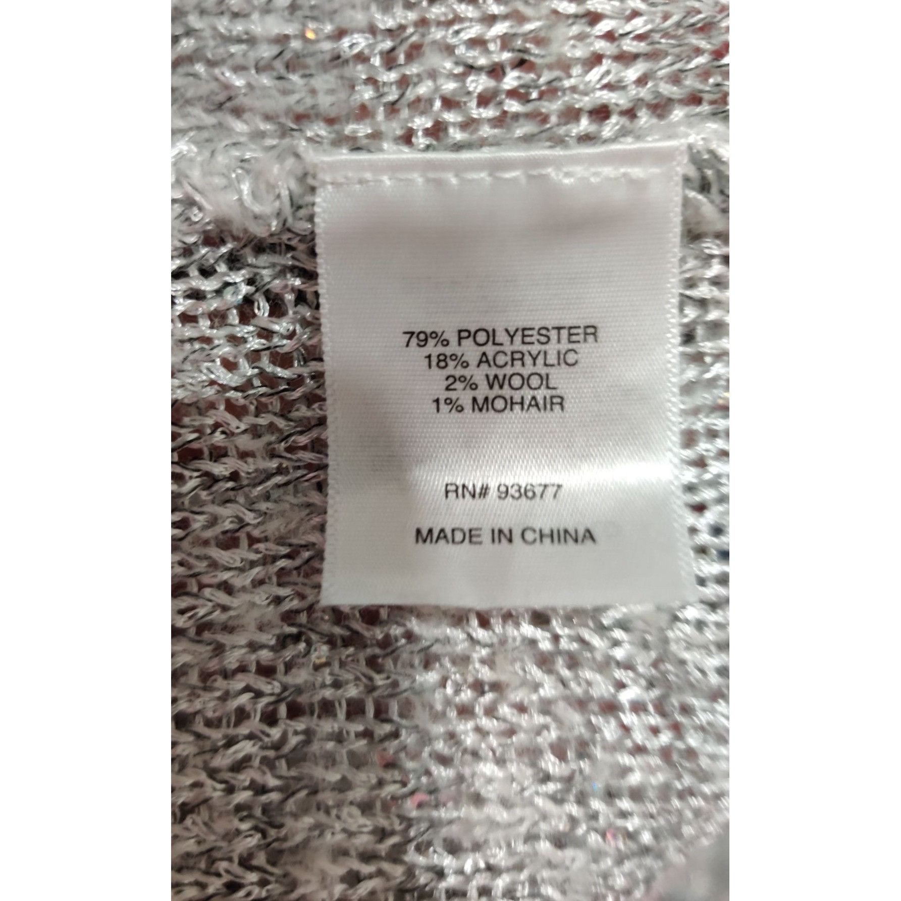 Other ANA XL Womens Sweater Silver Gray Knit Holographic Sequin Sc Size XL / US 12-14 / IT 48-50 - 8 Thumbnail