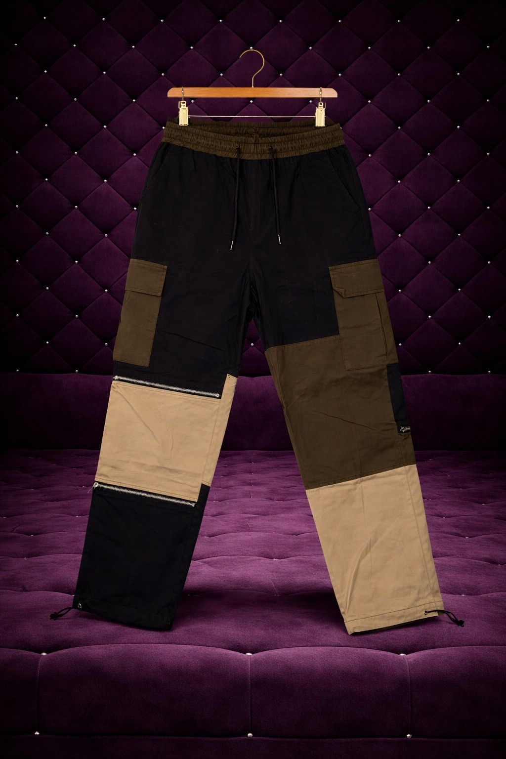 Other EARTH TONE COLORBLOCK PATCHWORK CARGO PANTS Size US 32 / EU 48 - 1 Preview
