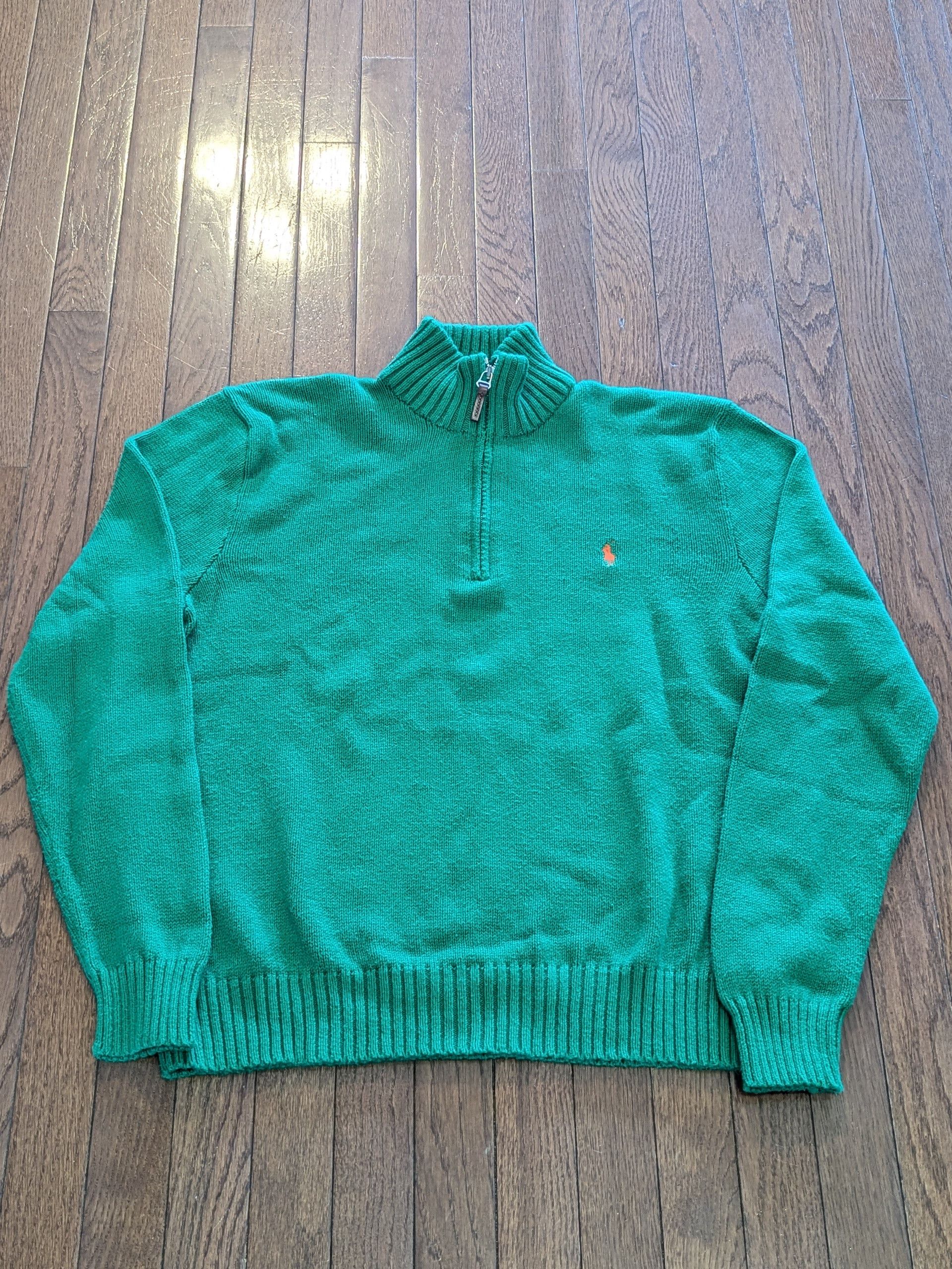 Polo Ralph Lauren Polo Ralph Lauren Green Quarter Zip Supima Cotton - Size L Size US L / EU 52-54 / 3 - 1 Thumbnail