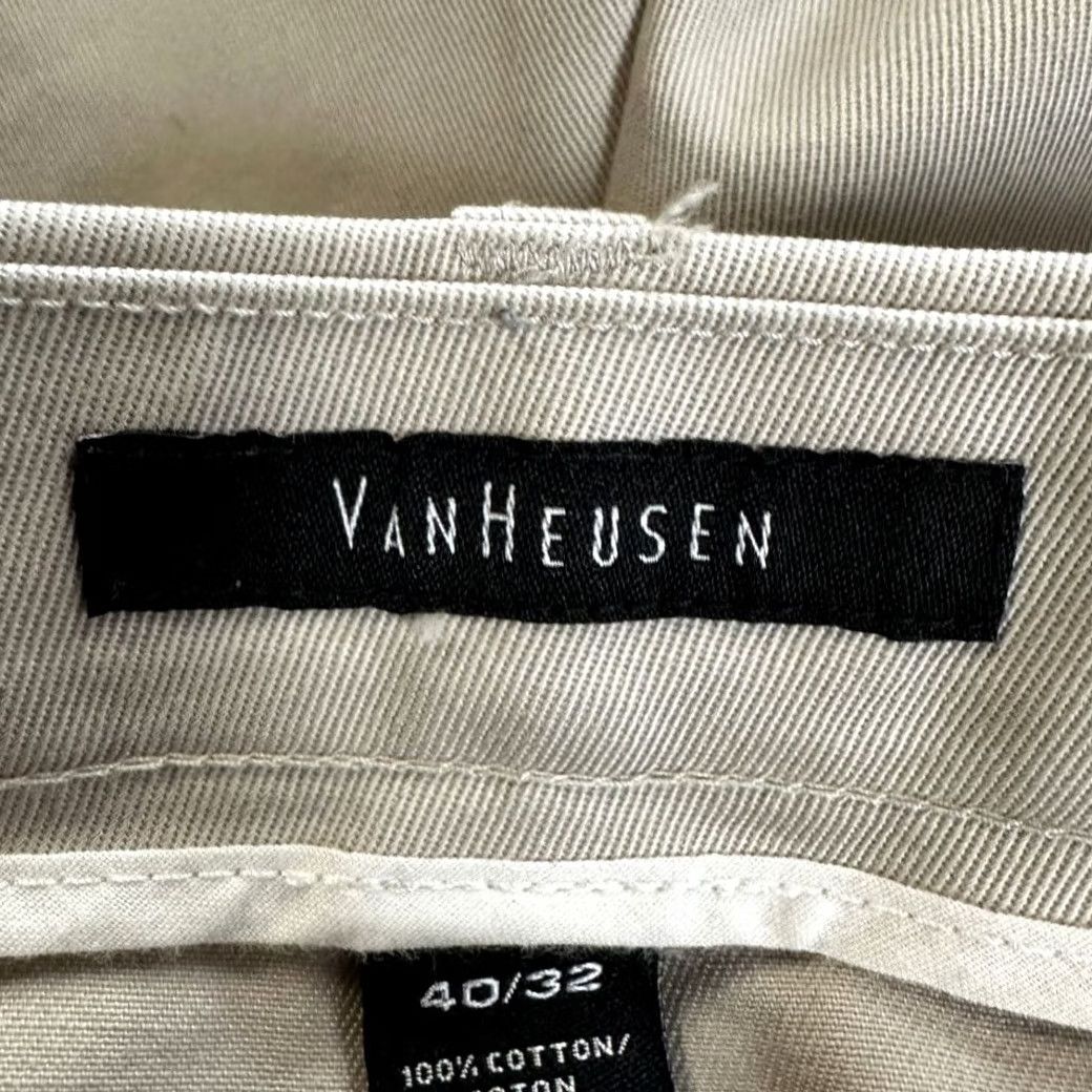 Van Heusen Van Heusen Khakis Pants Mens 40X32 Cream Slim Flat Front Straight Leg New Size US 40 / EU 56 - 4 Thumbnail