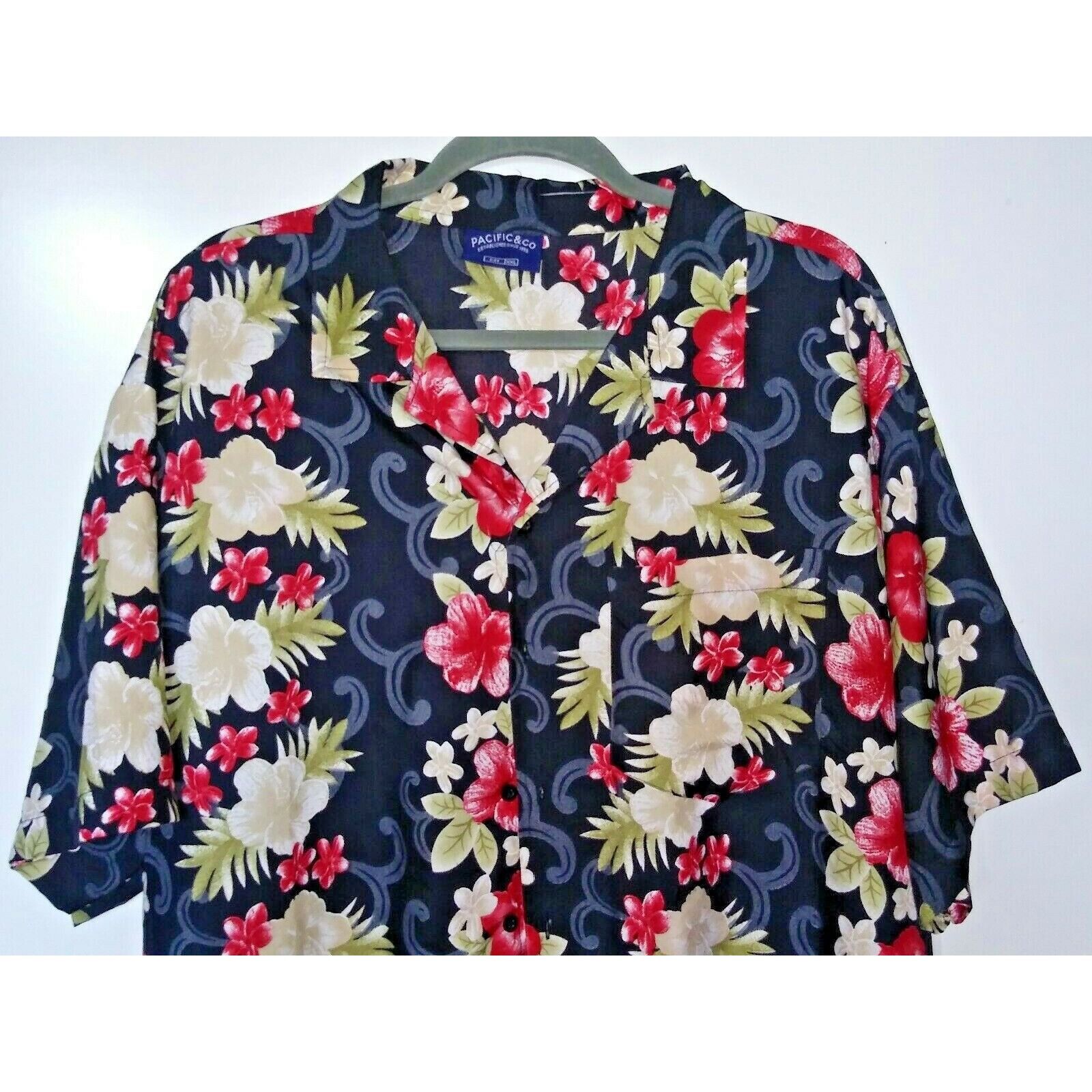 Pacific and Co. Mens Hawaiian Shirt XXL Pacific & CO Short Sleeve Floral & L Size US XXL / EU 58 / 5 - 3 Thumbnail