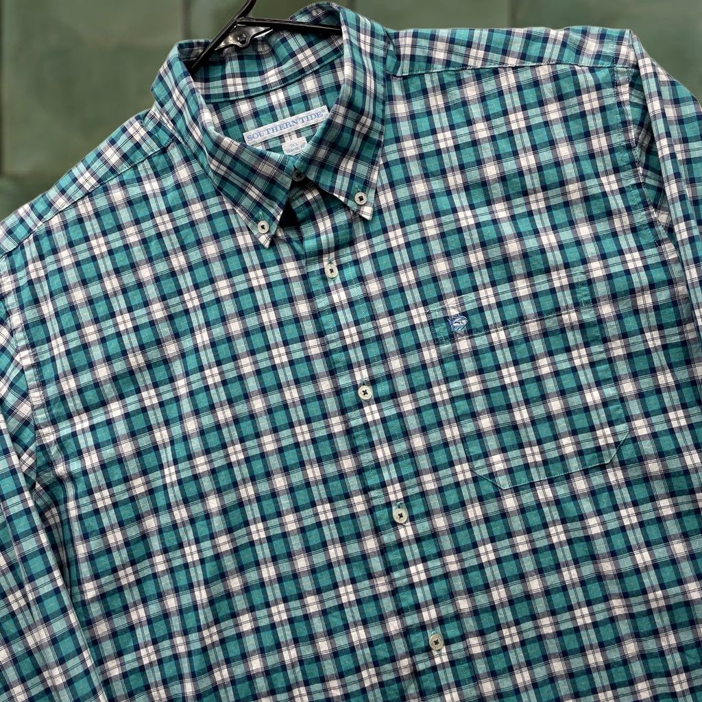 Southern Tide Southern Tide Shirt Mens L Classic Fit Plaid Button-Up Casual Preppy Green Blue Multicolor Lounge Shirt Mens L Size US L / EU 52-54 / 3 - 1 Thumbnail