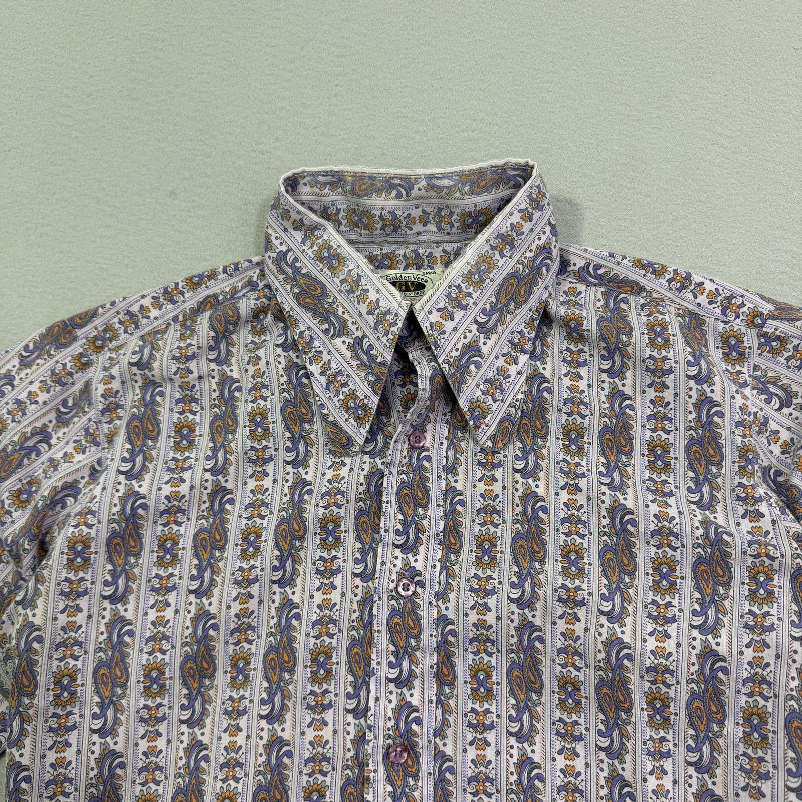 Vintage Vintage Golden Vee Paisley Short Sleeve Shirt Medium 70s Size US M / EU 48-50 / 2 - 1 Thumbnail