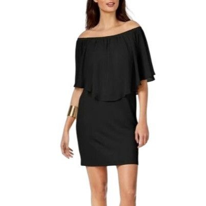 Other Thalia Sodi Chiffon Popover Dress, Black, Sz. S Size S / US 4 / IT 40 - 1 Thumbnail