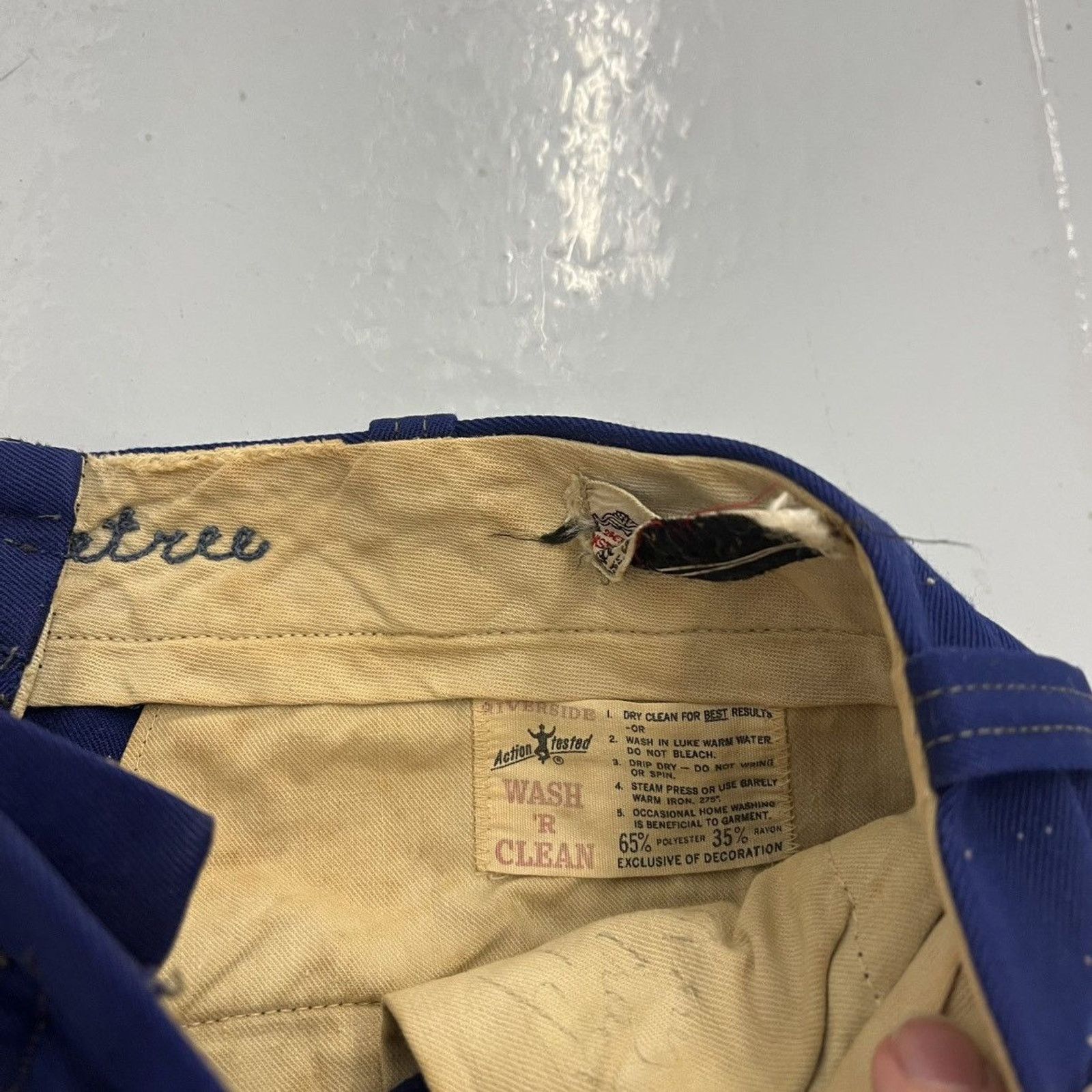 Other Vintage 50s Riverside Blue Rayon Workwear Chinos 34x29 Size US 34 / EU 50 - 4 Thumbnail