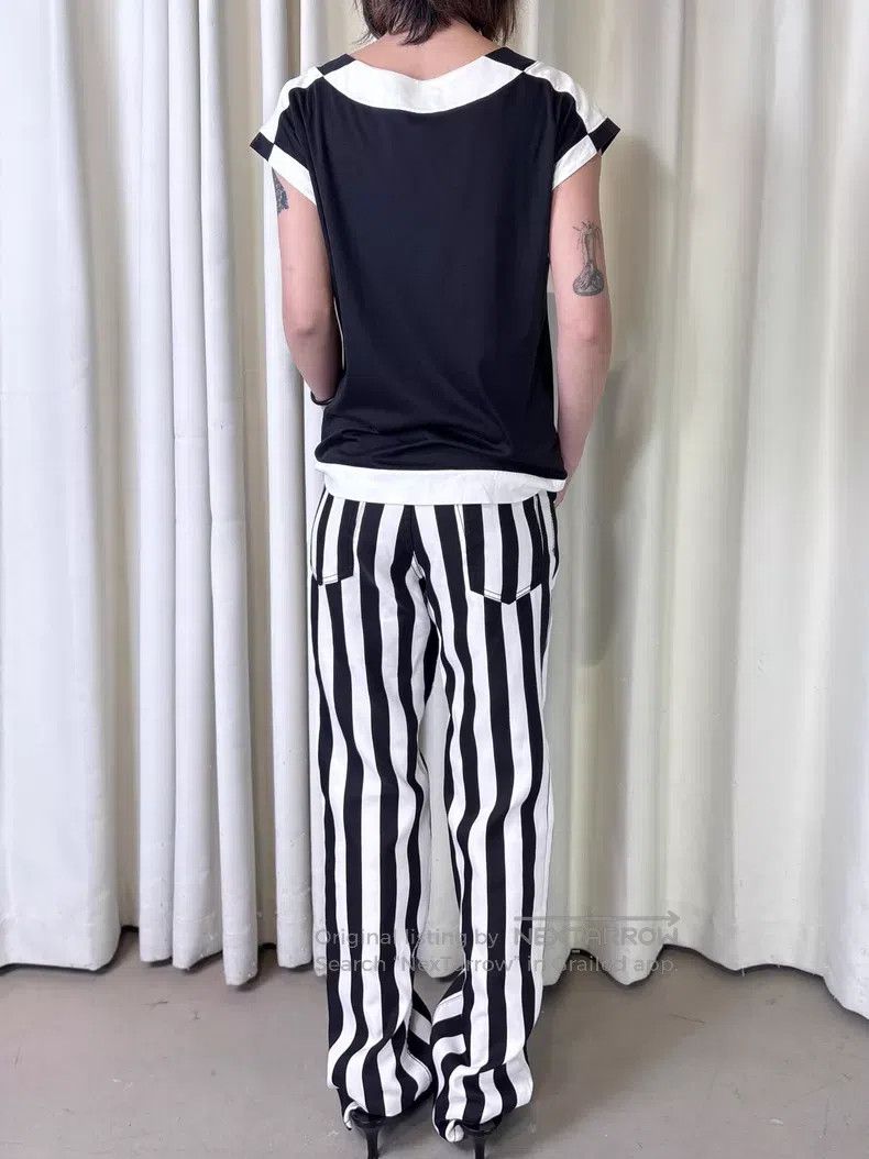 Comme des Garcons Comme Des Garcons size M Circus Black and White Striped Po Size 23" - 3 Thumbnail